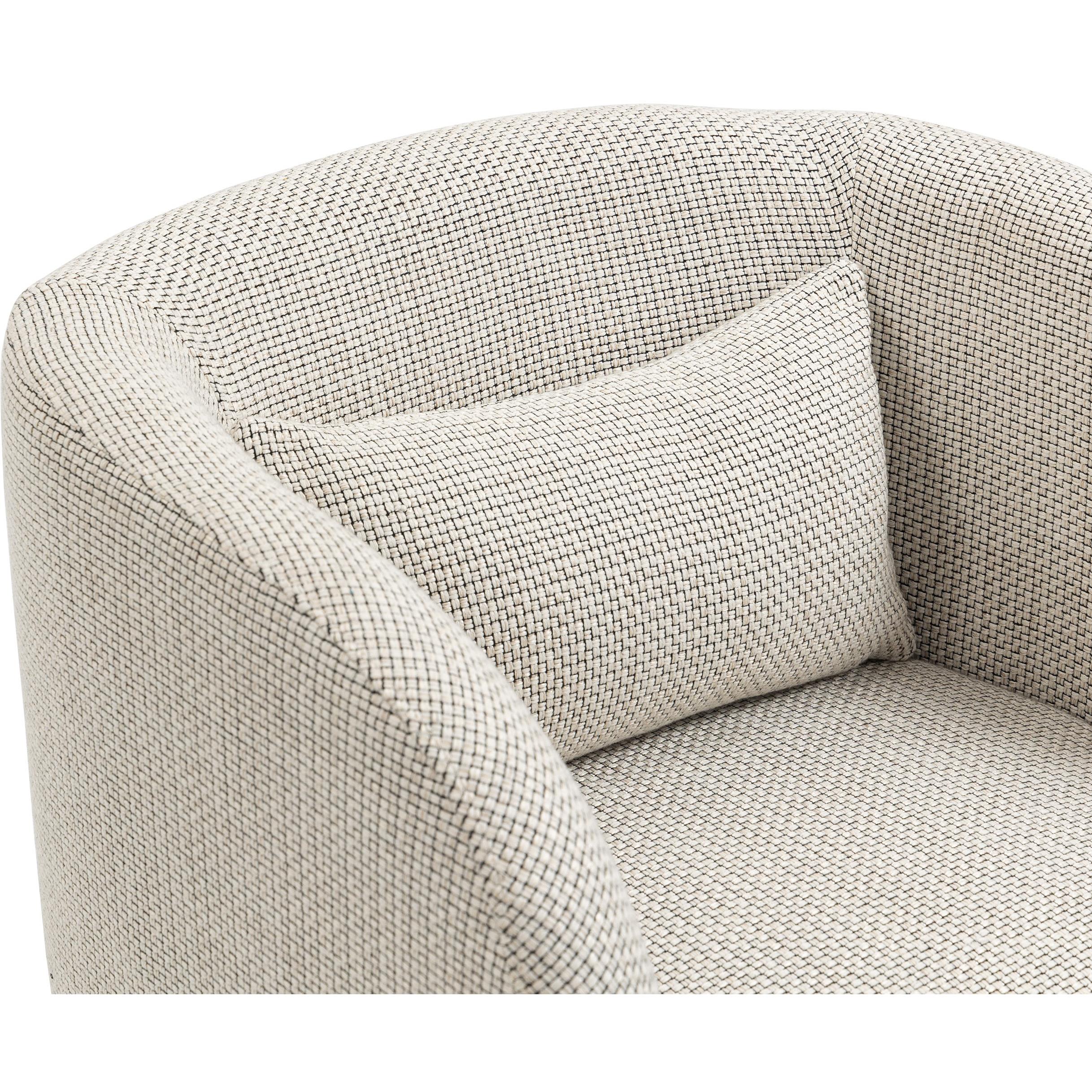 Meridian Sawyer Cream Weaved Polyester Fabric Accent Chair