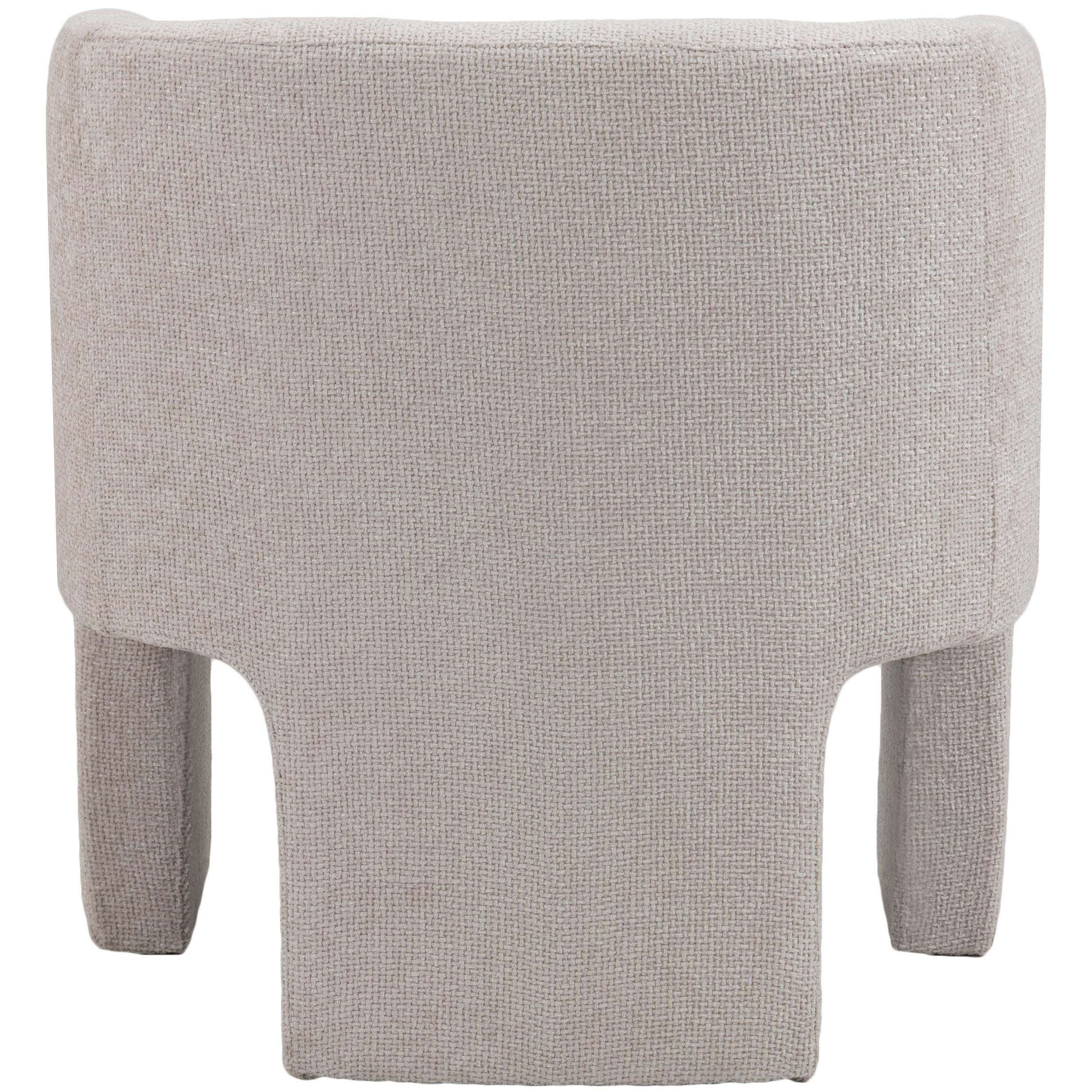 Meridian Sawyer Cream Chenille Fabric Accent Chair