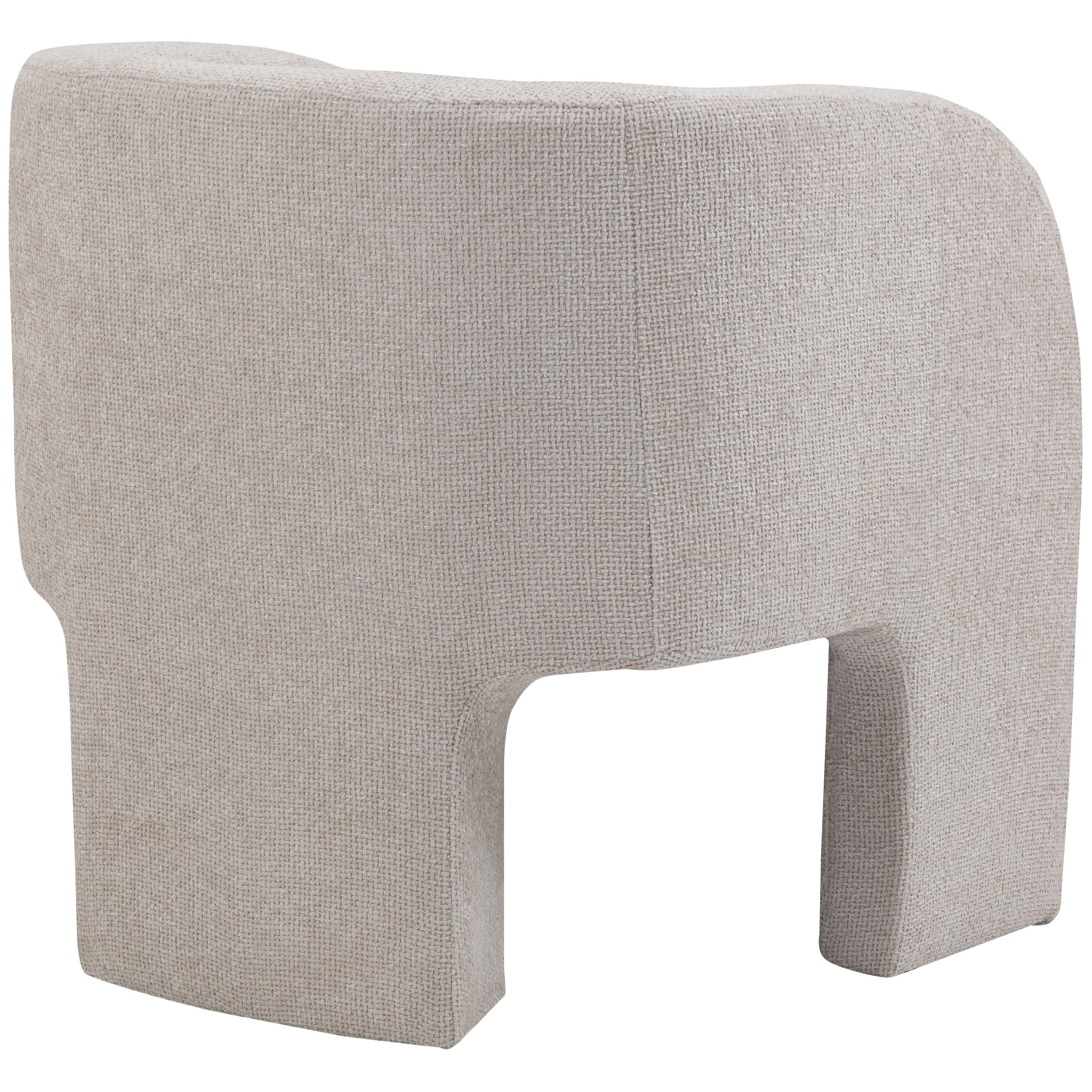 Meridian Sawyer Cream Chenille Fabric Accent Chair