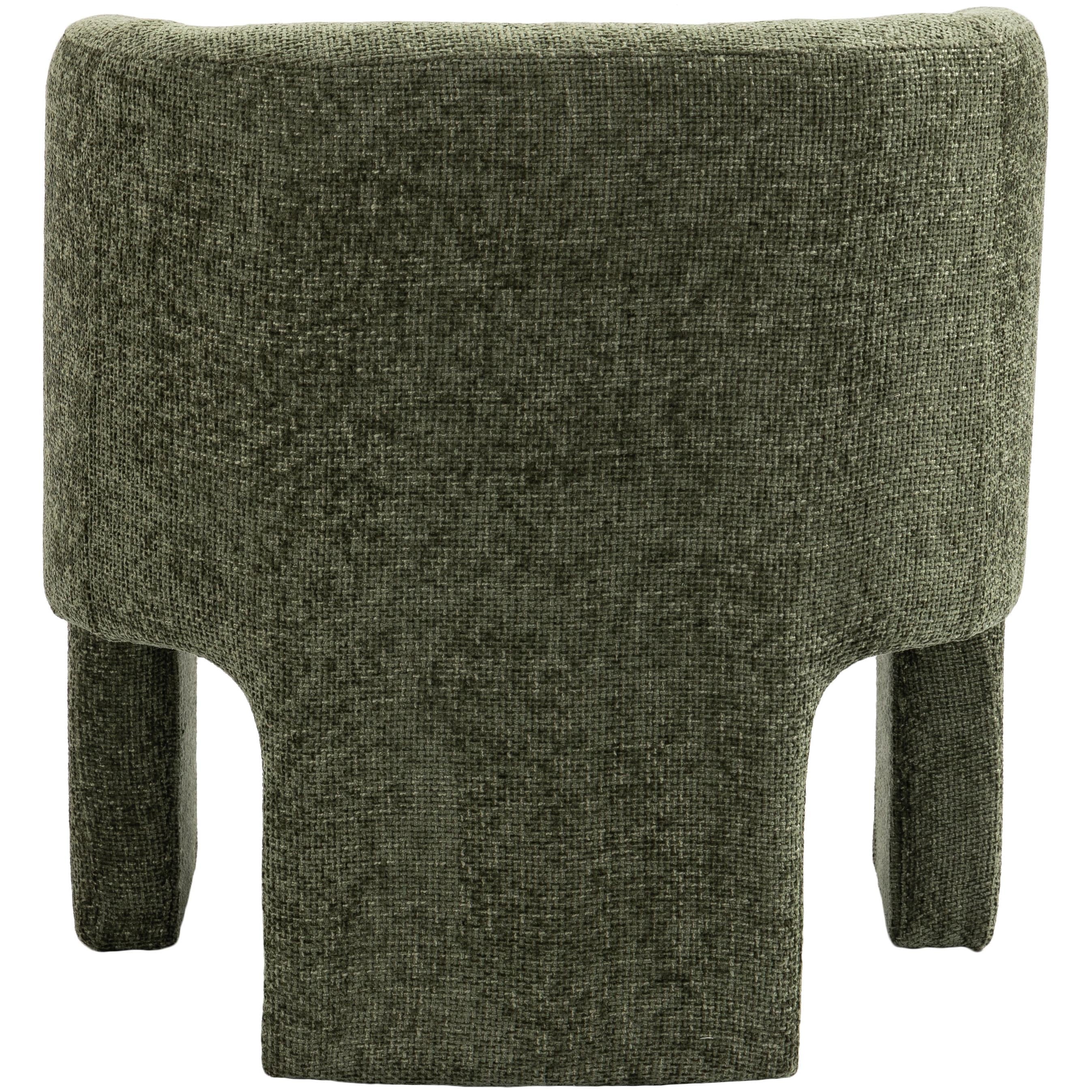 Meridian Sawyer Green Chenille Fabric Accent Chair