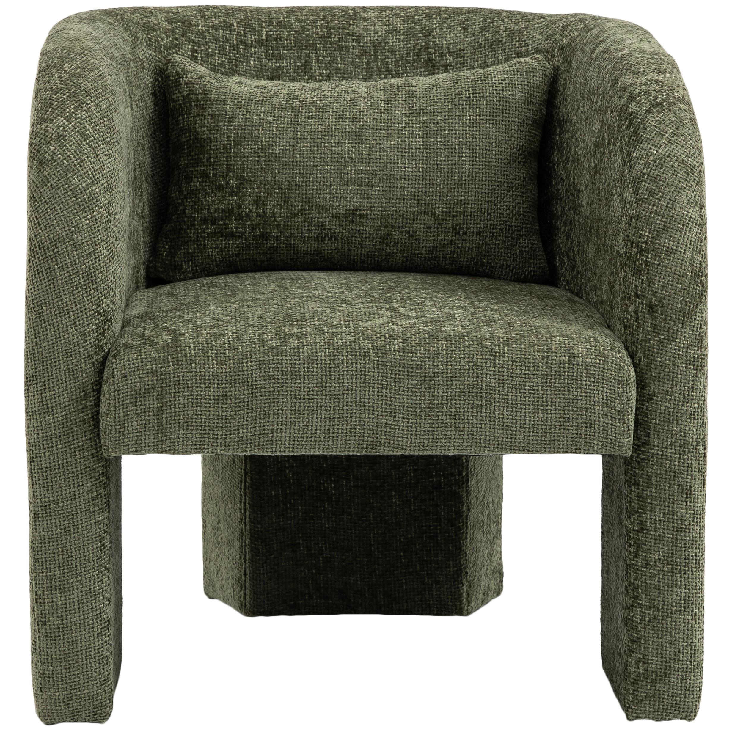 Meridian Sawyer Green Chenille Fabric Accent Chair