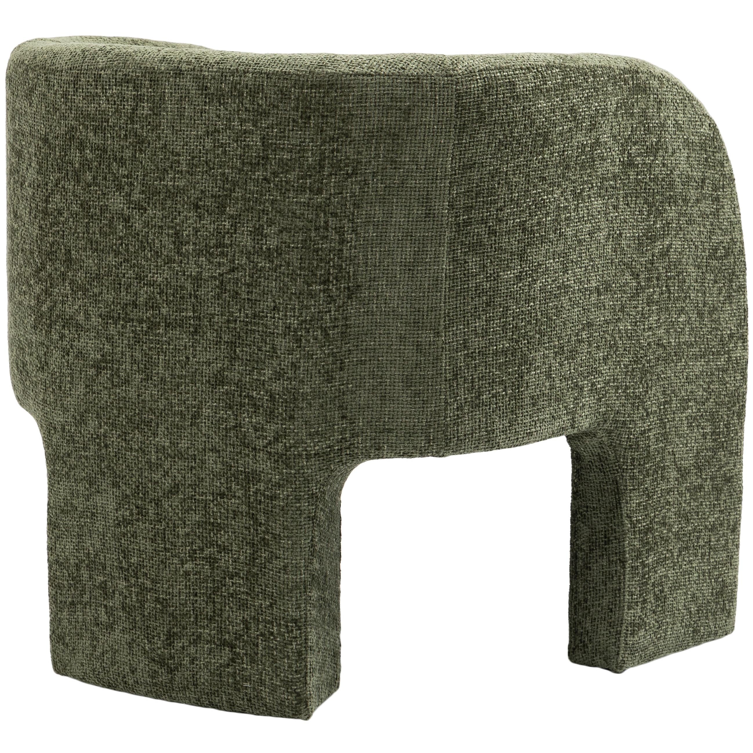 Meridian Sawyer Green Chenille Fabric Accent Chair