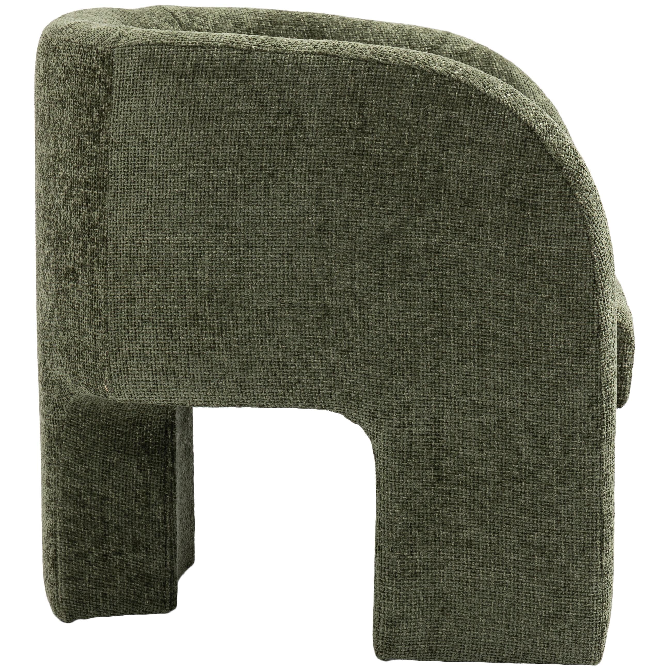 Meridian Sawyer Green Chenille Fabric Accent Chair