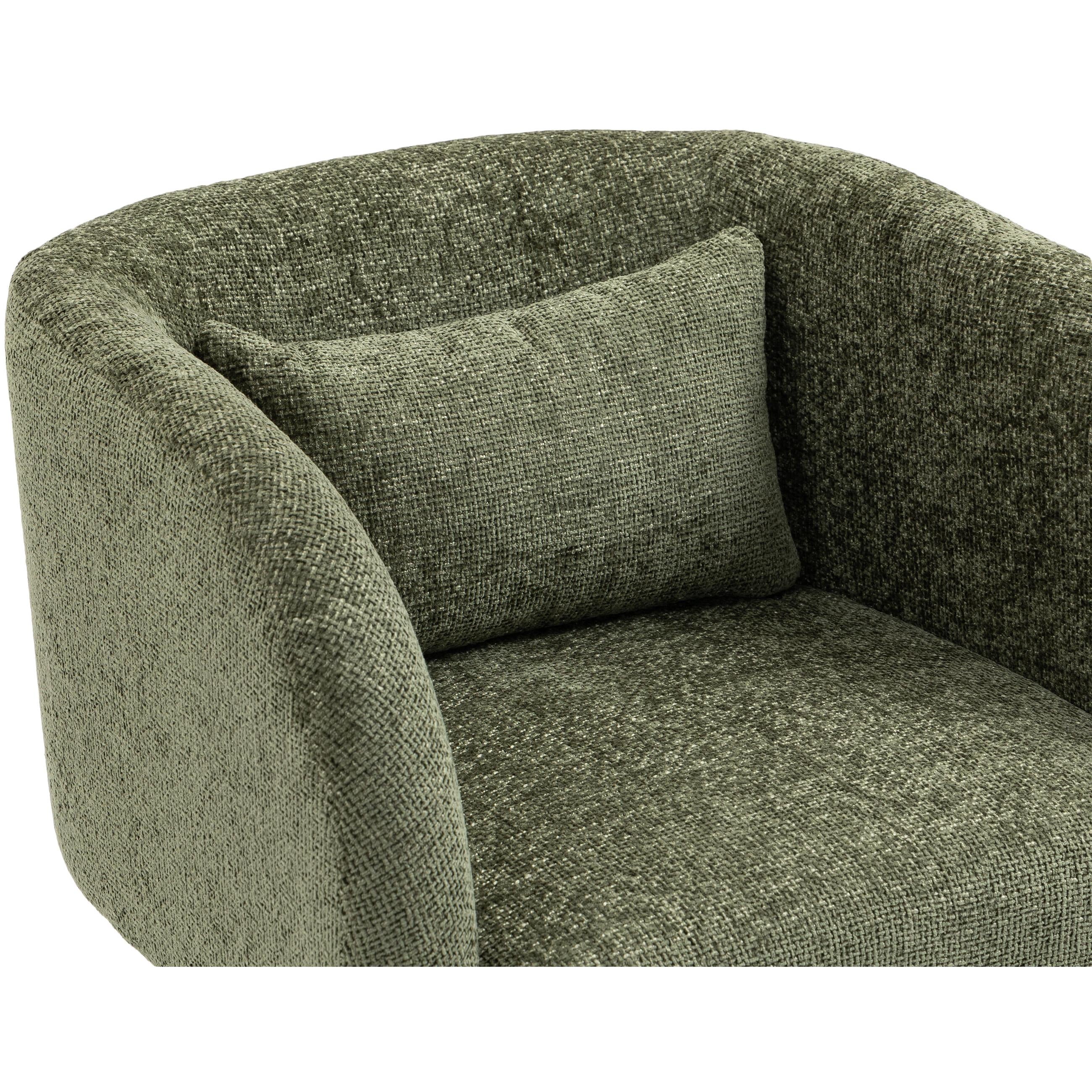 Meridian Sawyer Green Chenille Fabric Accent Chair