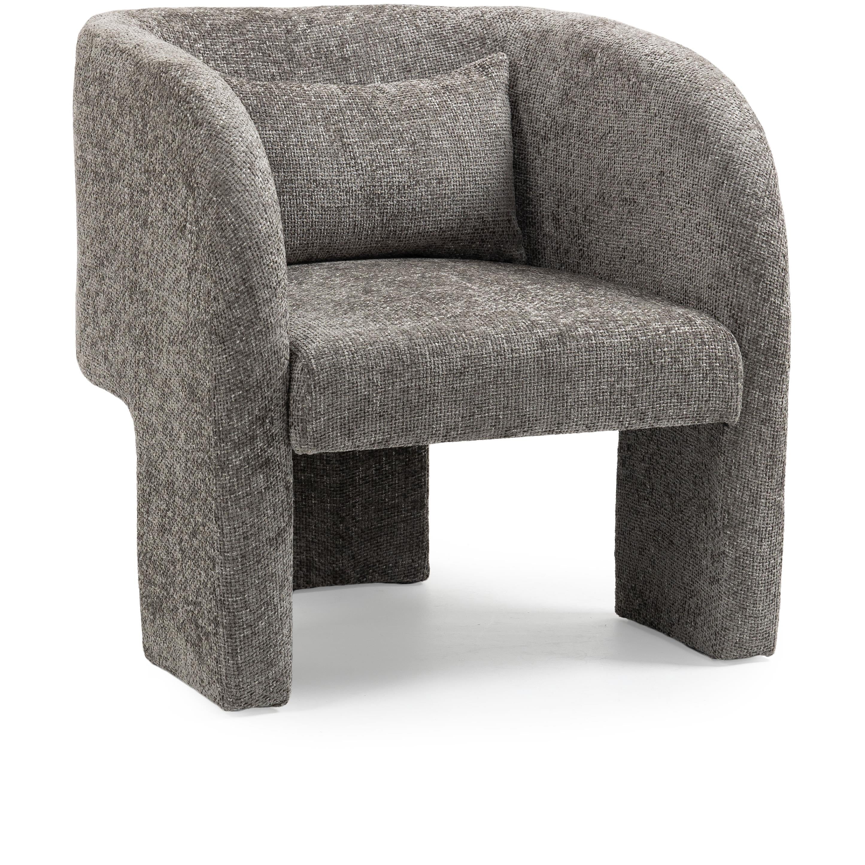 Meridian Sawyer Grey Chenille Fabric Accent Chair