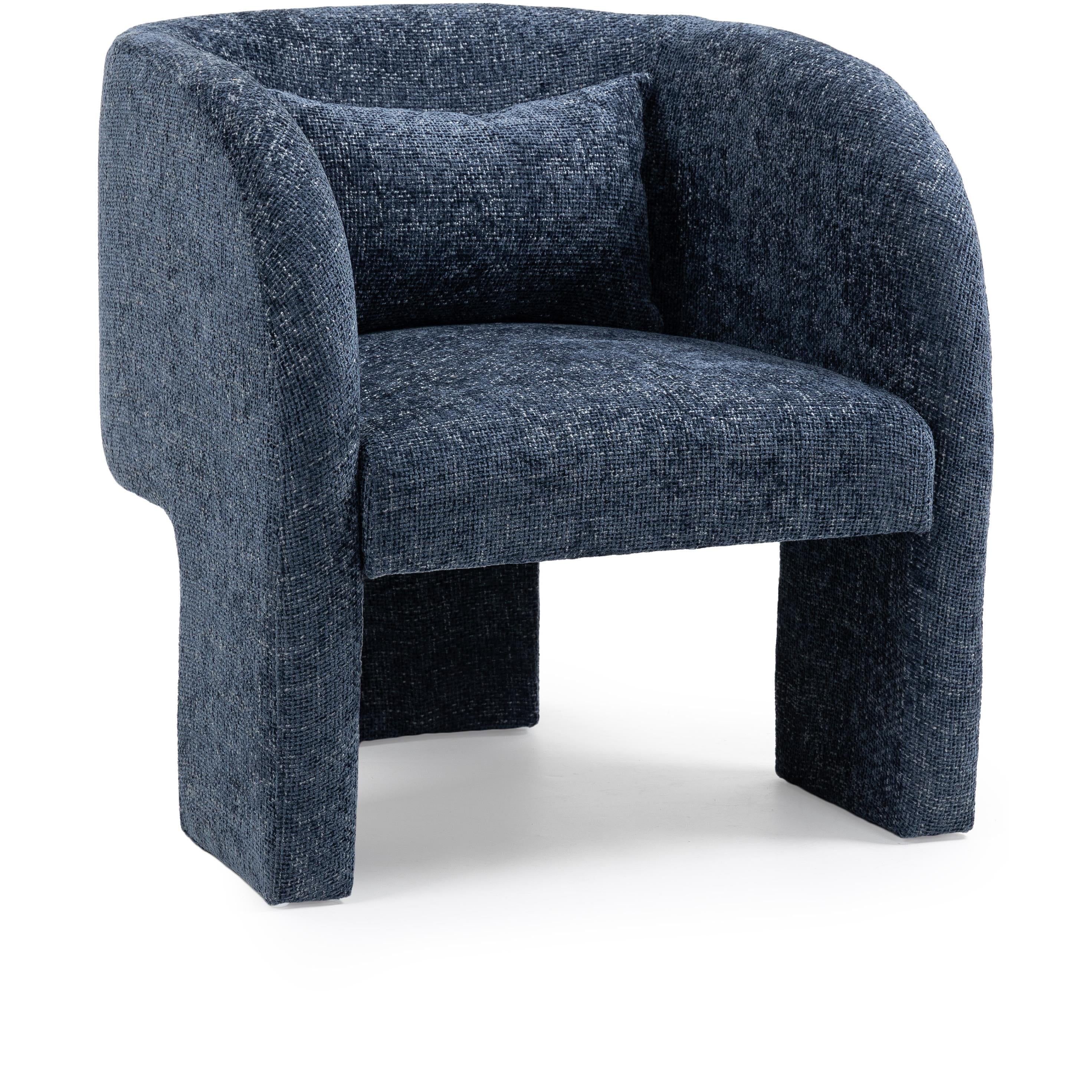 Meridian Sawyer Navy Chenille Fabric Accent Chair