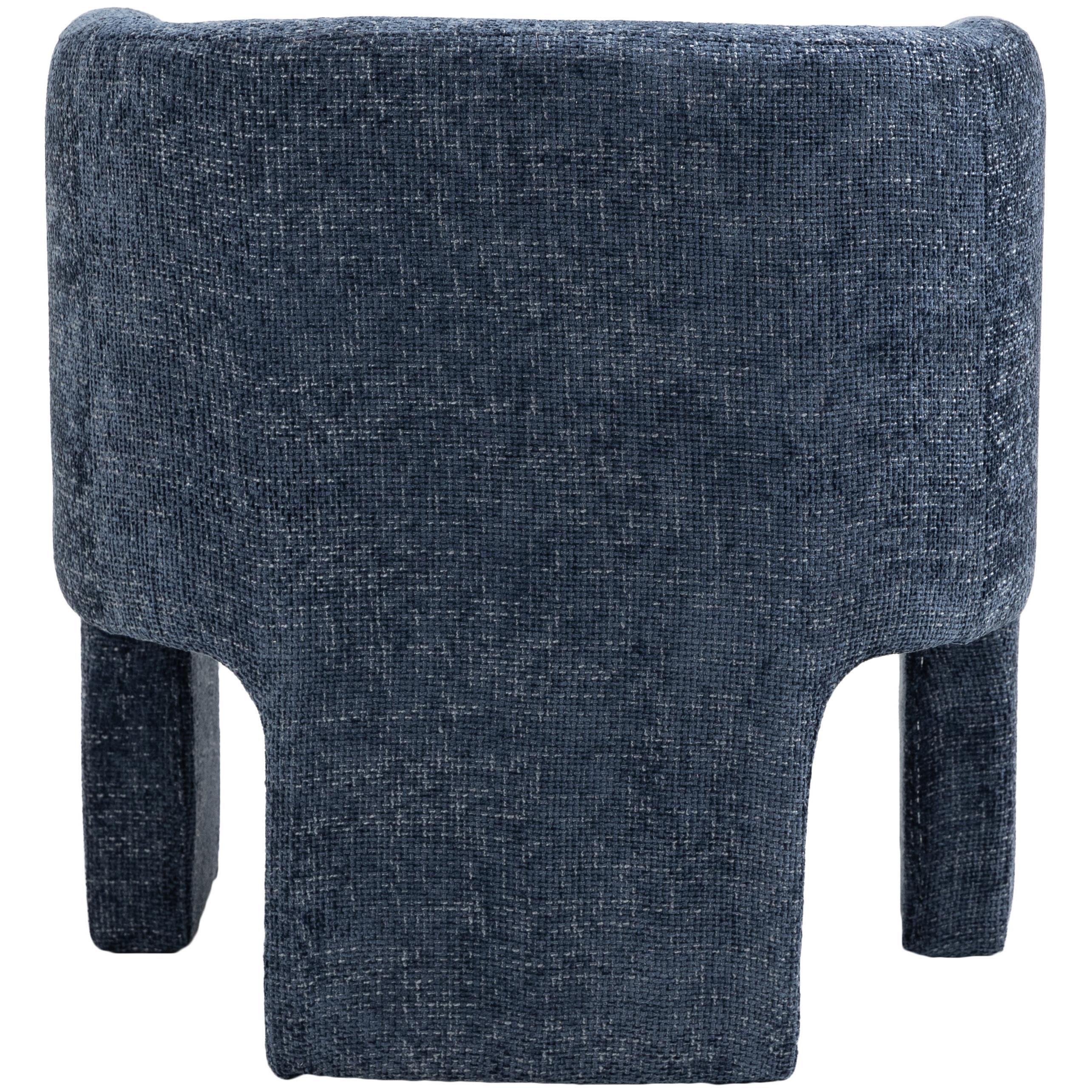 Meridian Sawyer Navy Chenille Fabric Accent Chair