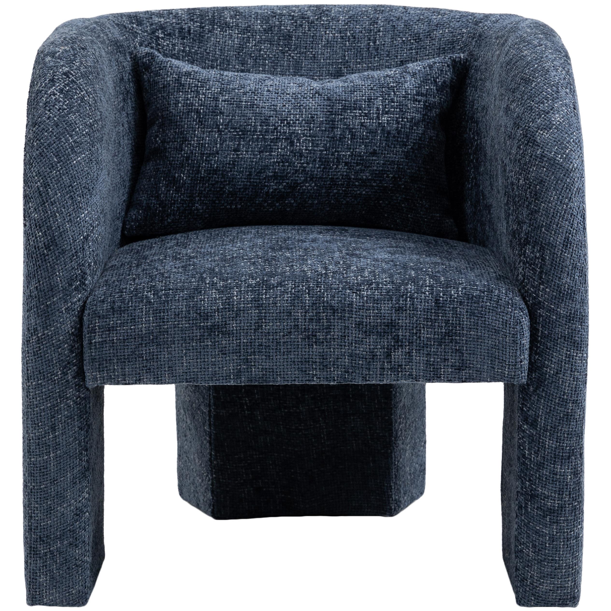 Meridian Sawyer Navy Chenille Fabric Accent Chair