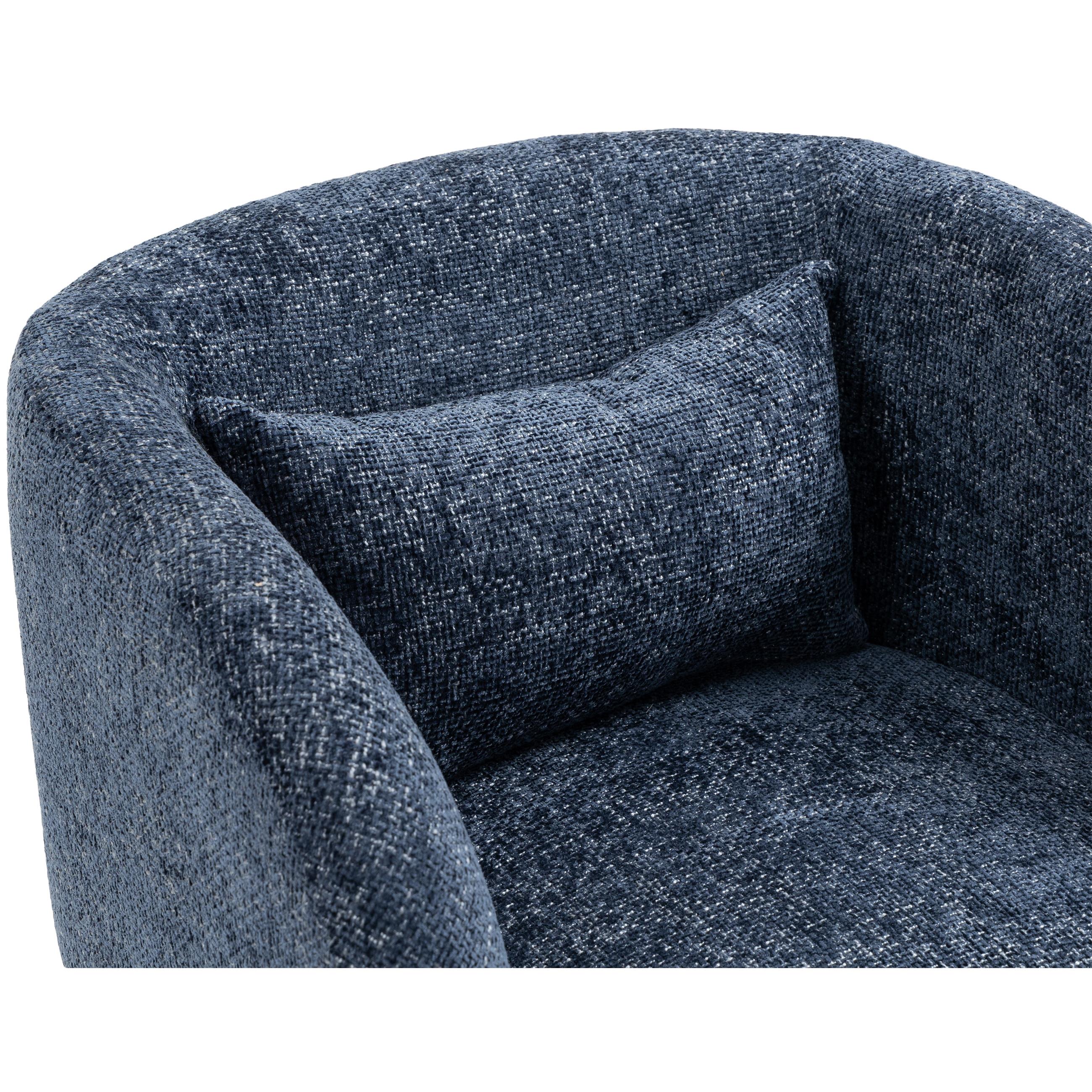 Meridian Sawyer Navy Chenille Fabric Accent Chair