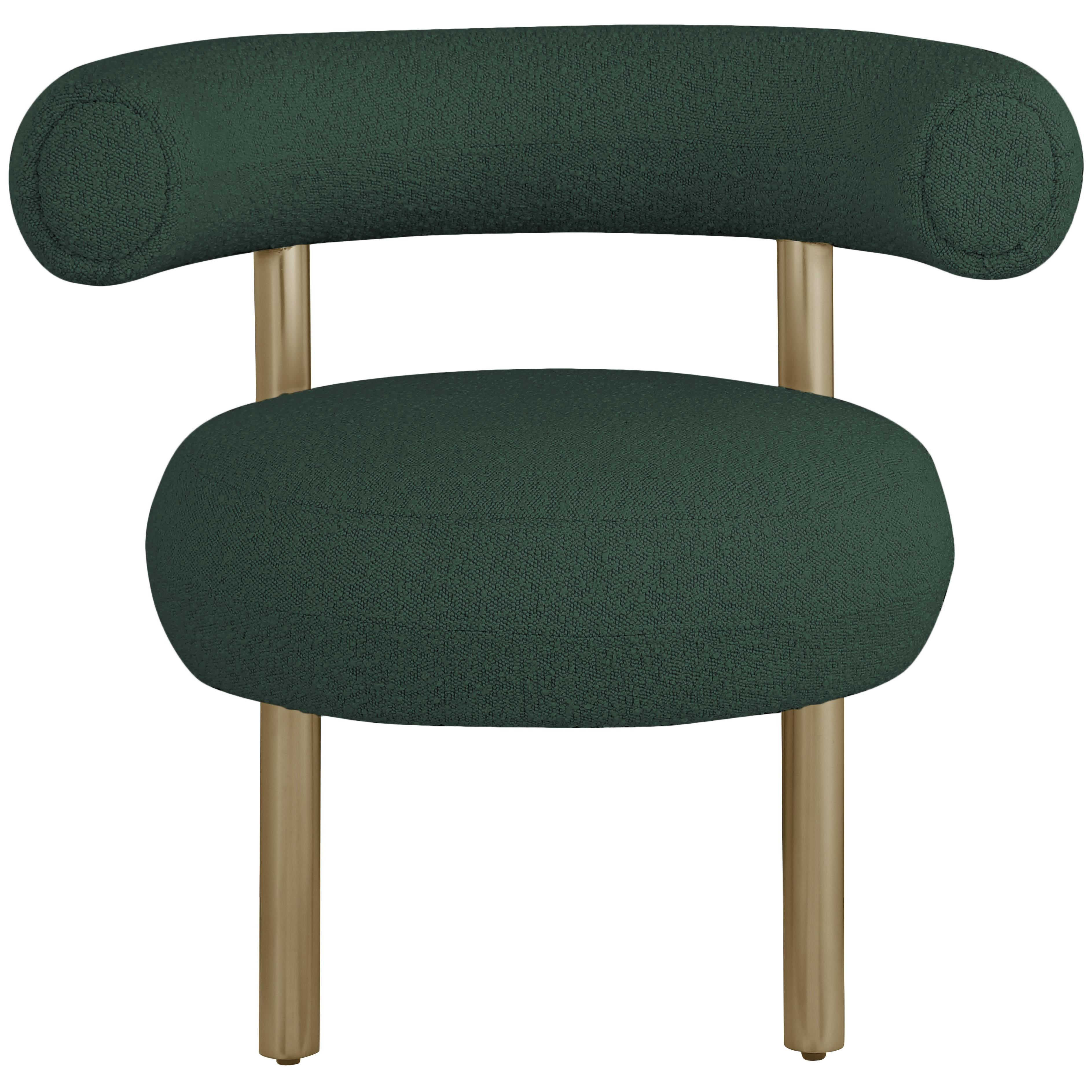 Meridian Bordeaux Green Boucle Fabric Accent Chair