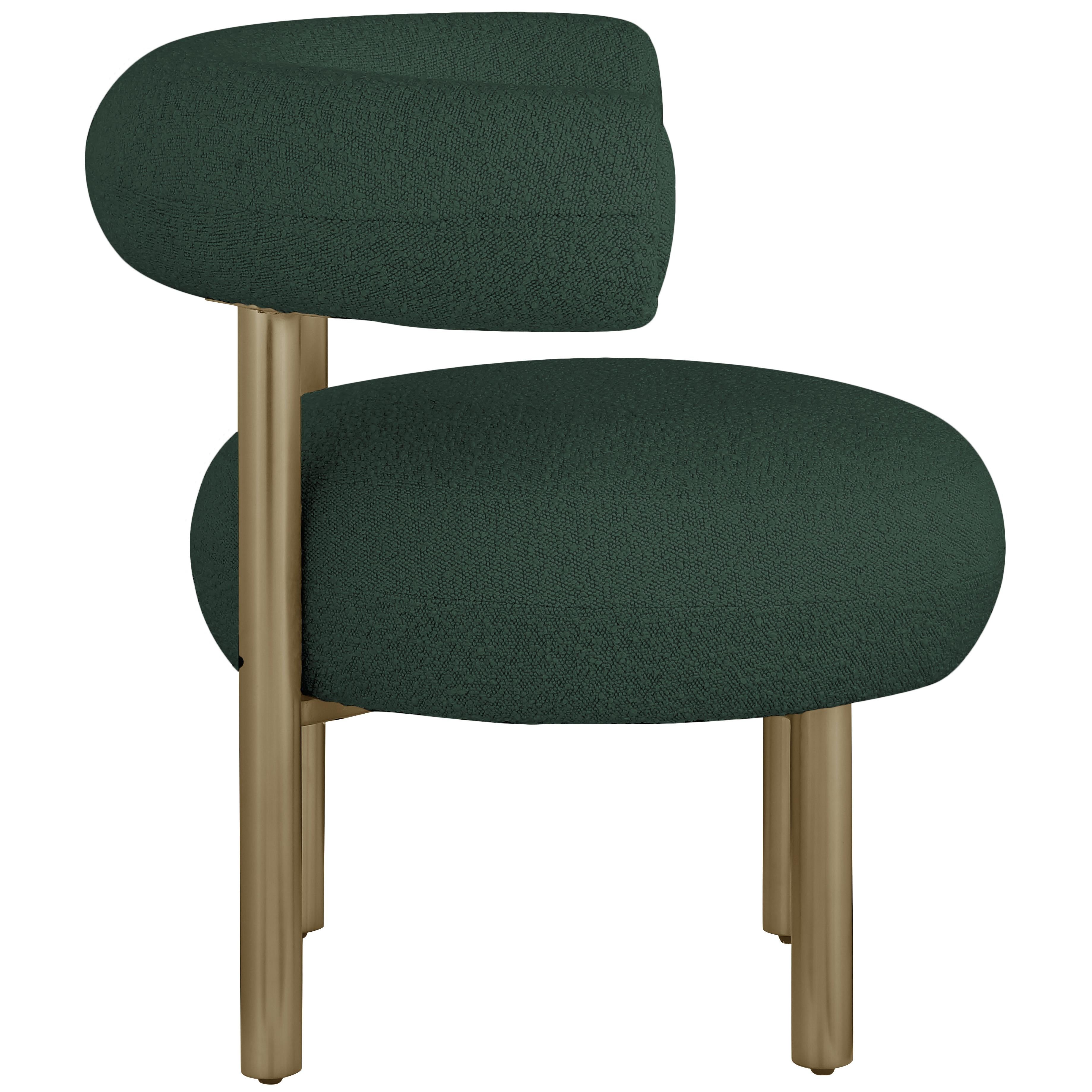 Meridian Bordeaux Green Boucle Fabric Accent Chair