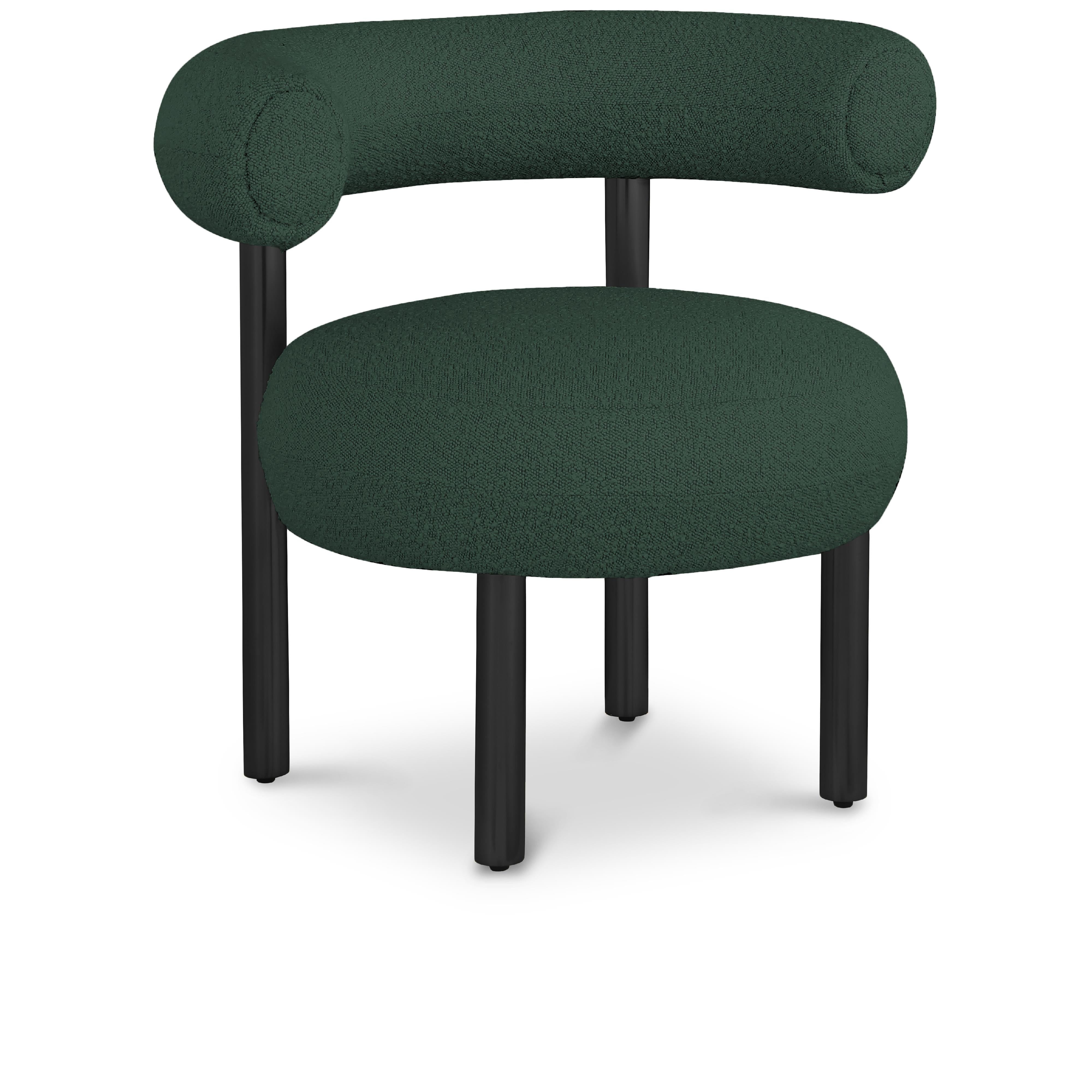 Meridian Bordeaux Green Boucle Fabric Accent Chair