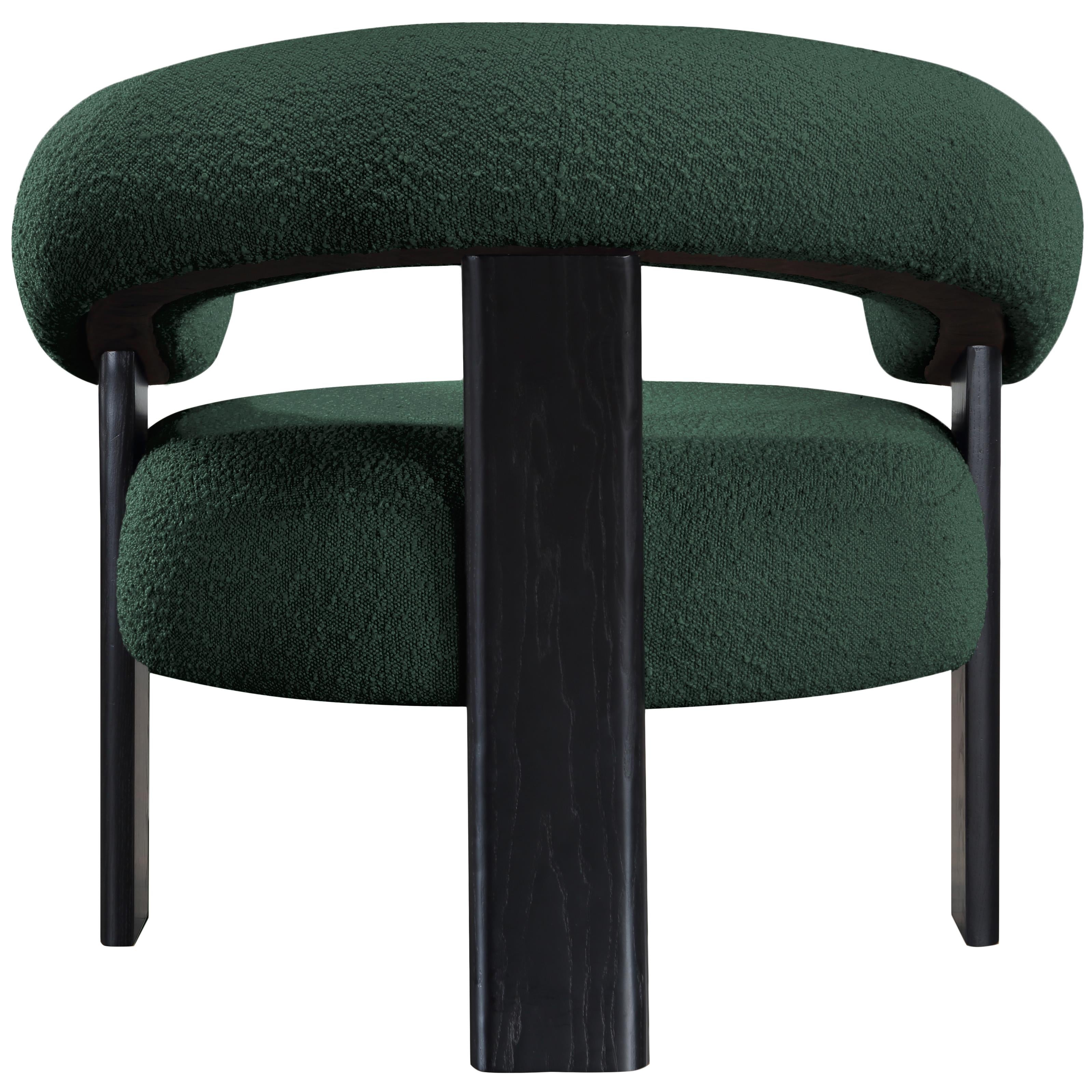 Meridian Winston Green Boucle Fabric Accent Chair