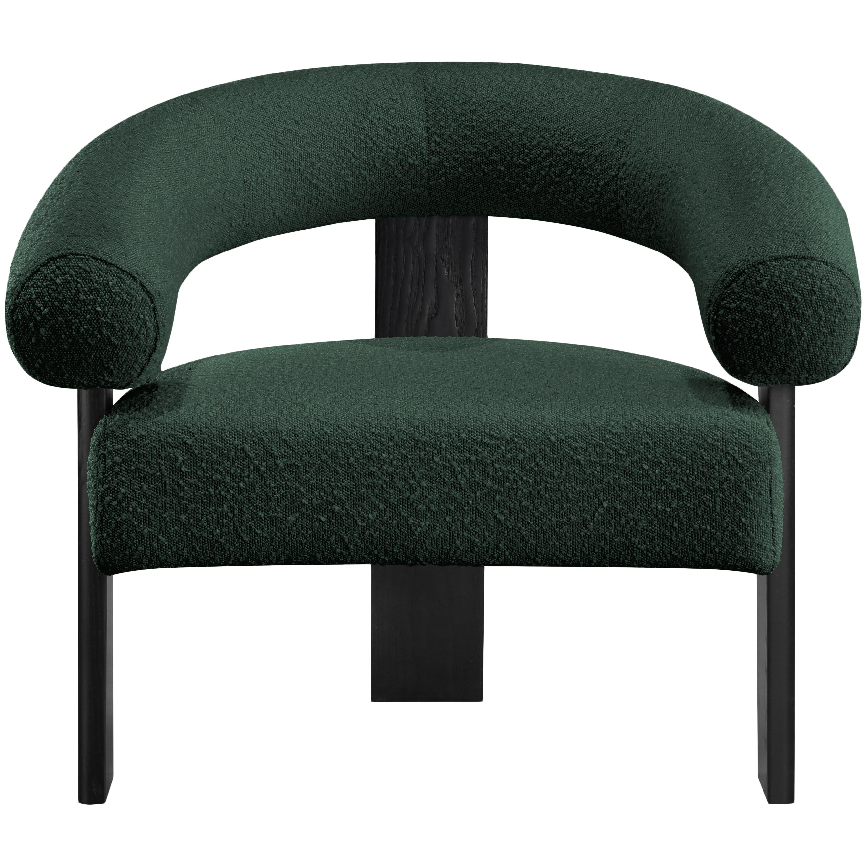 Meridian Winston Green Boucle Fabric Accent Chair