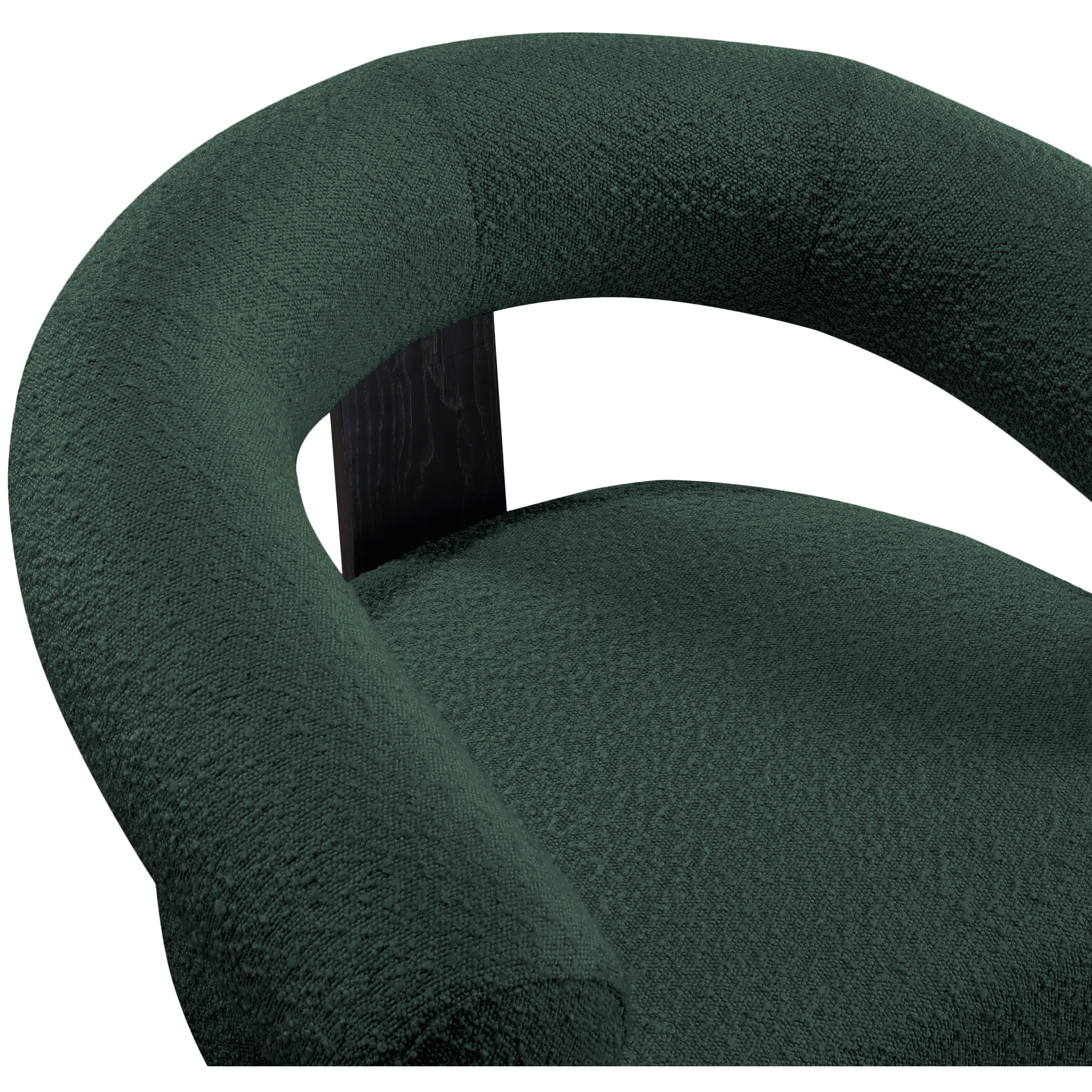 Meridian Winston Green Boucle Fabric Accent Chair