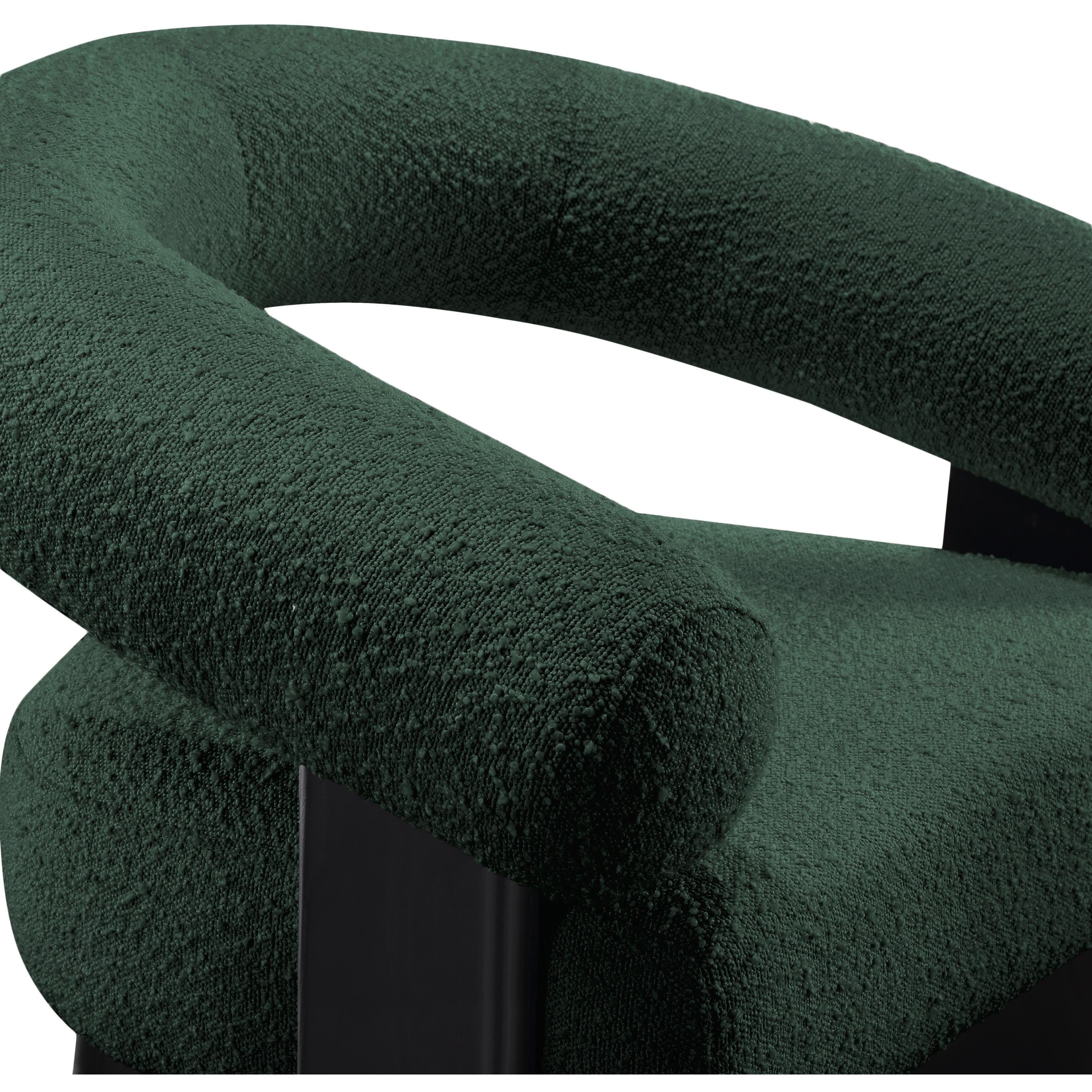 Meridian Winston Green Boucle Fabric Accent Chair