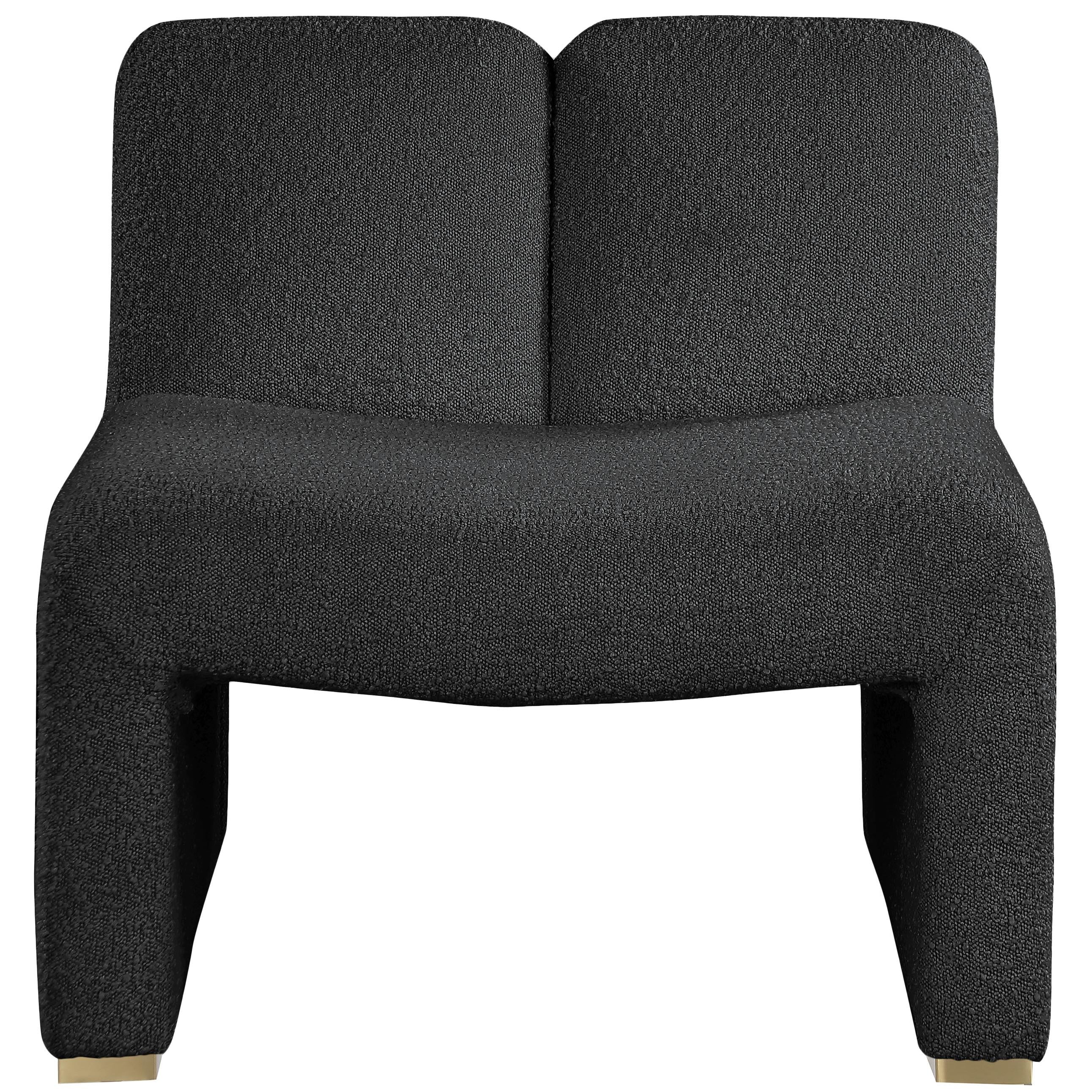 Meridian Alta Black Boucle Fabric Accent Chair