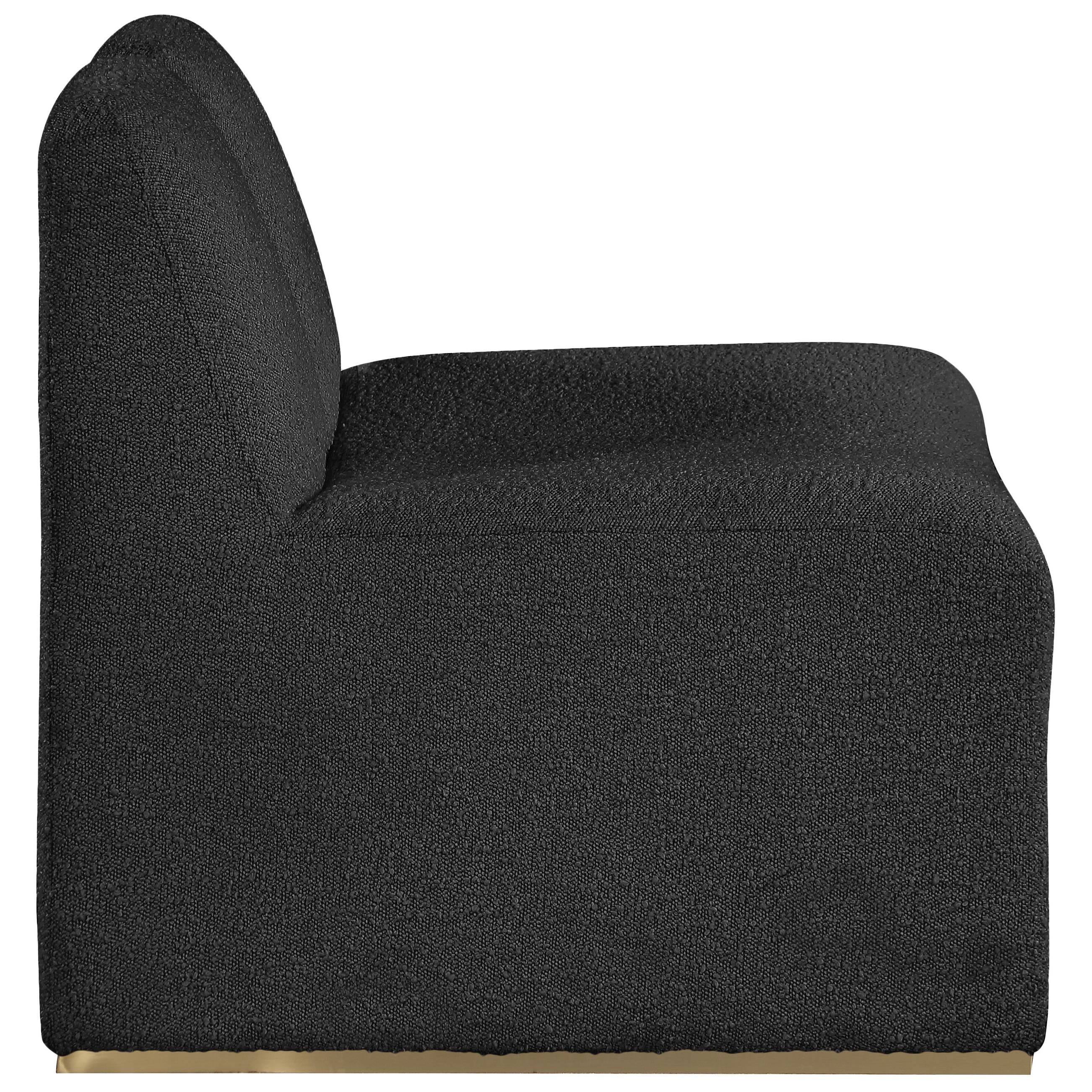 Meridian Alta Black Boucle Fabric Accent Chair