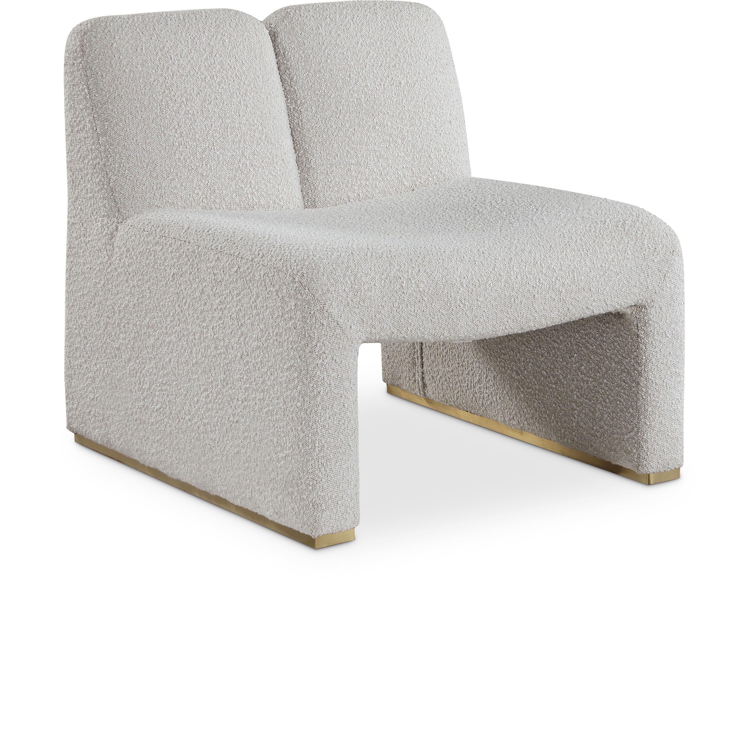 Meridian Alta Cream Boucle Fabric Accent Chair