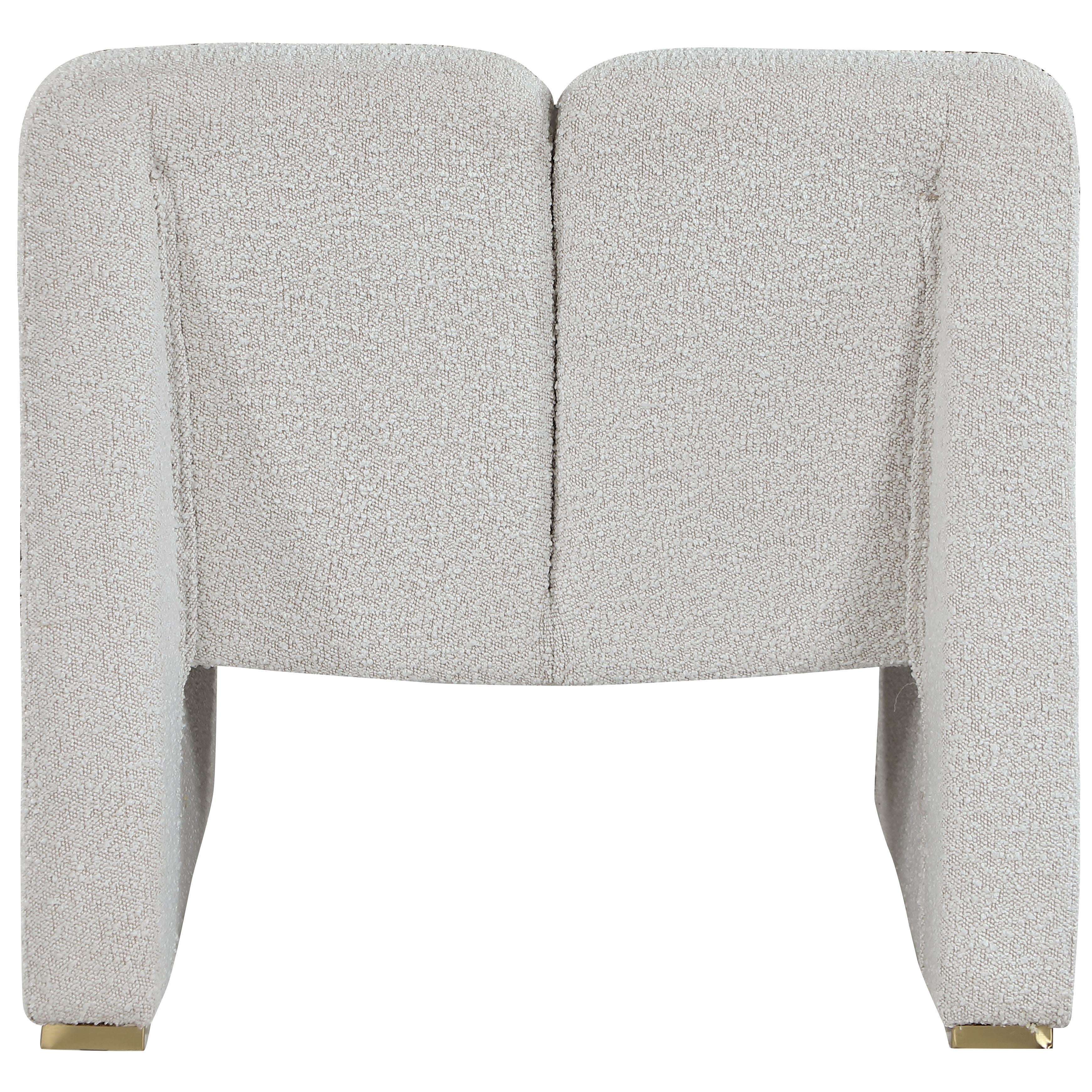 Meridian Alta Cream Boucle Fabric Accent Chair