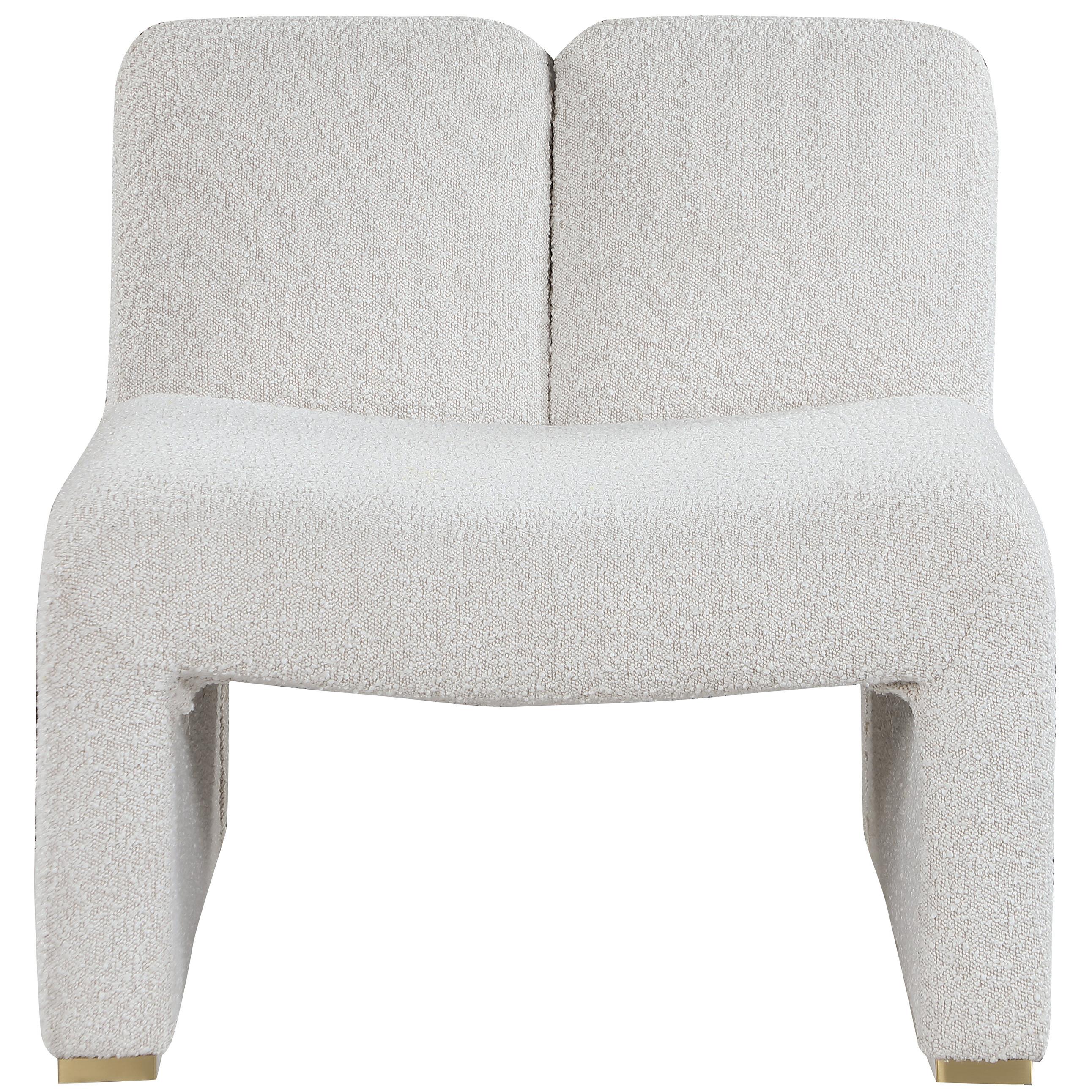 Meridian Alta Cream Boucle Fabric Accent Chair