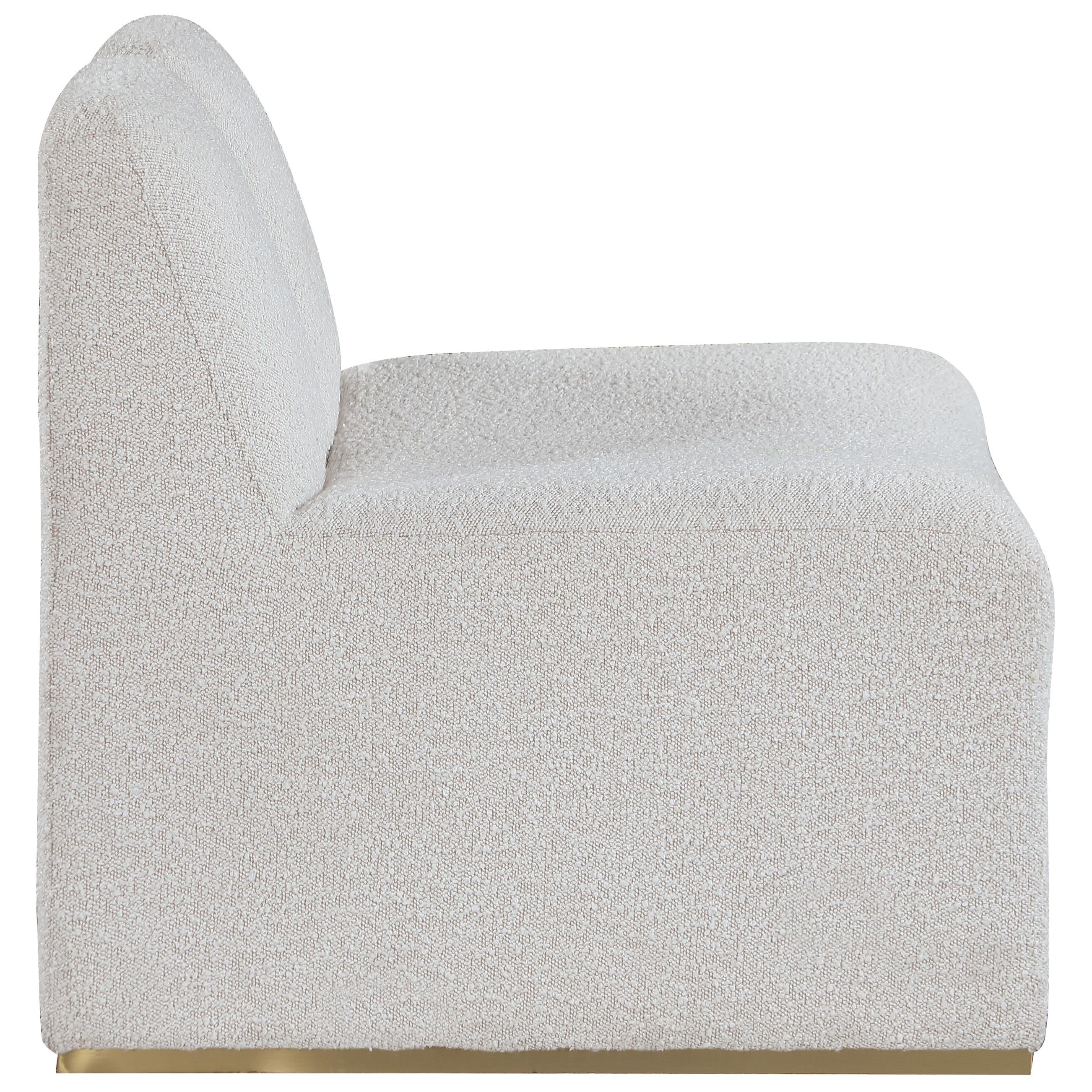 Meridian Alta Cream Boucle Fabric Accent Chair