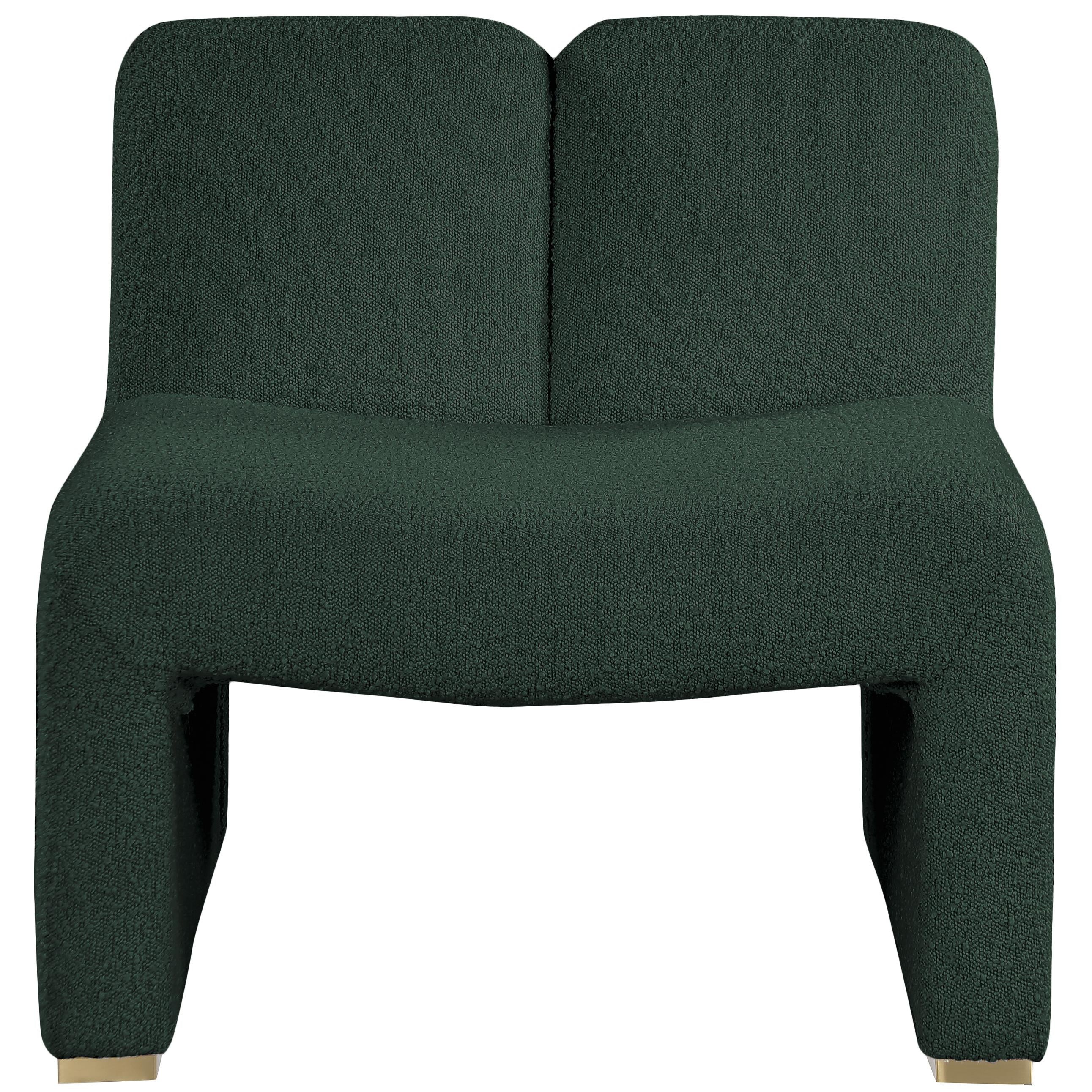 Meridian Alta Green Boucle Fabric Accent Chair