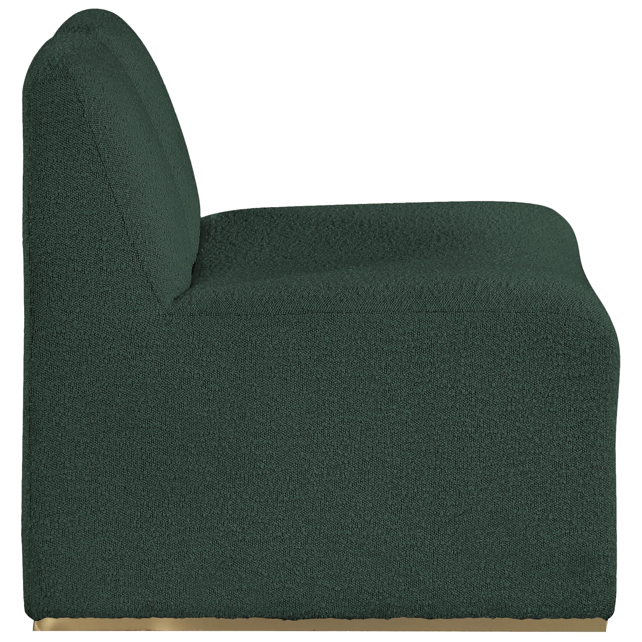 Meridian Alta Green Boucle Fabric Accent Chair