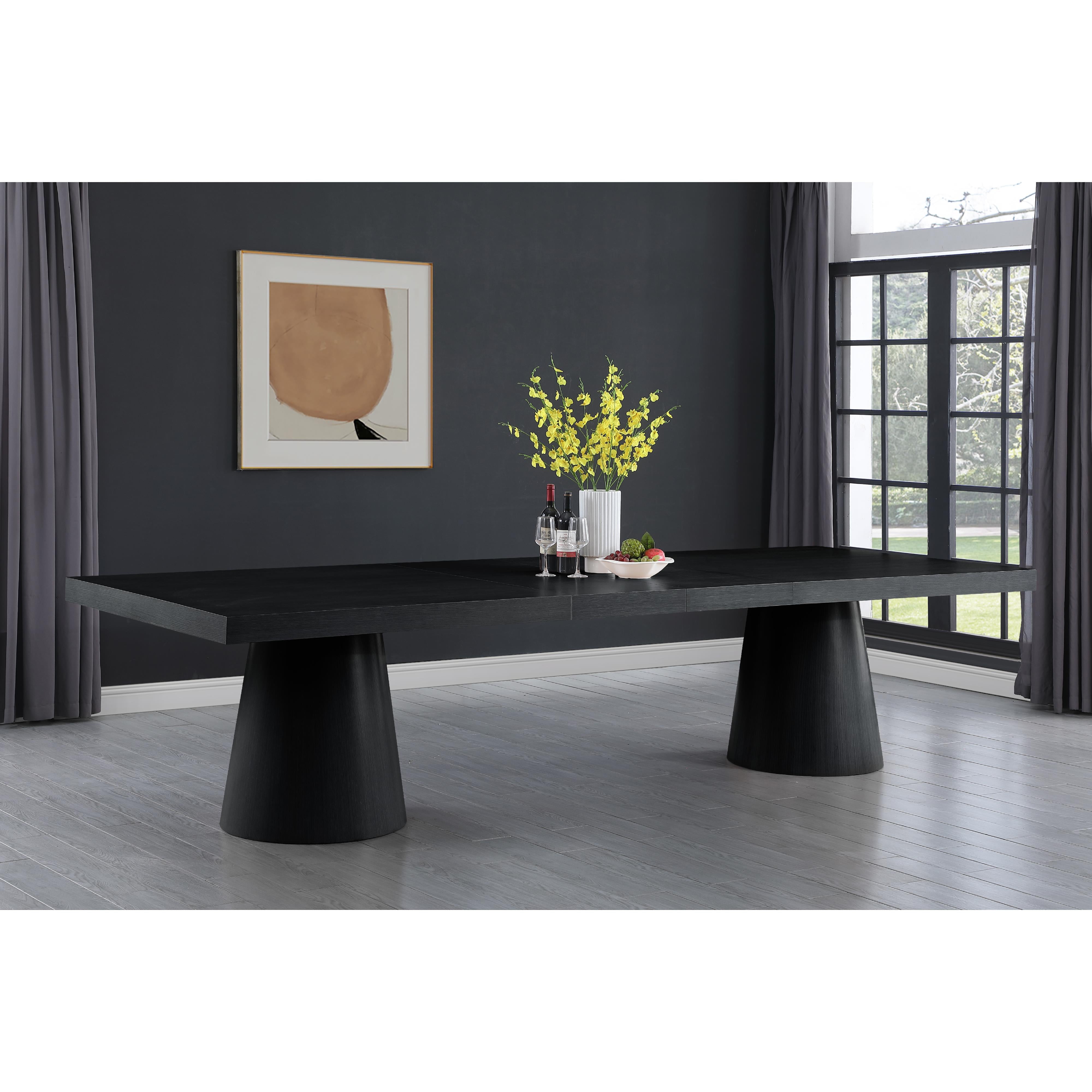 Meridian Tavolo Black Oak Veneer Dining Table (3 Boxes)