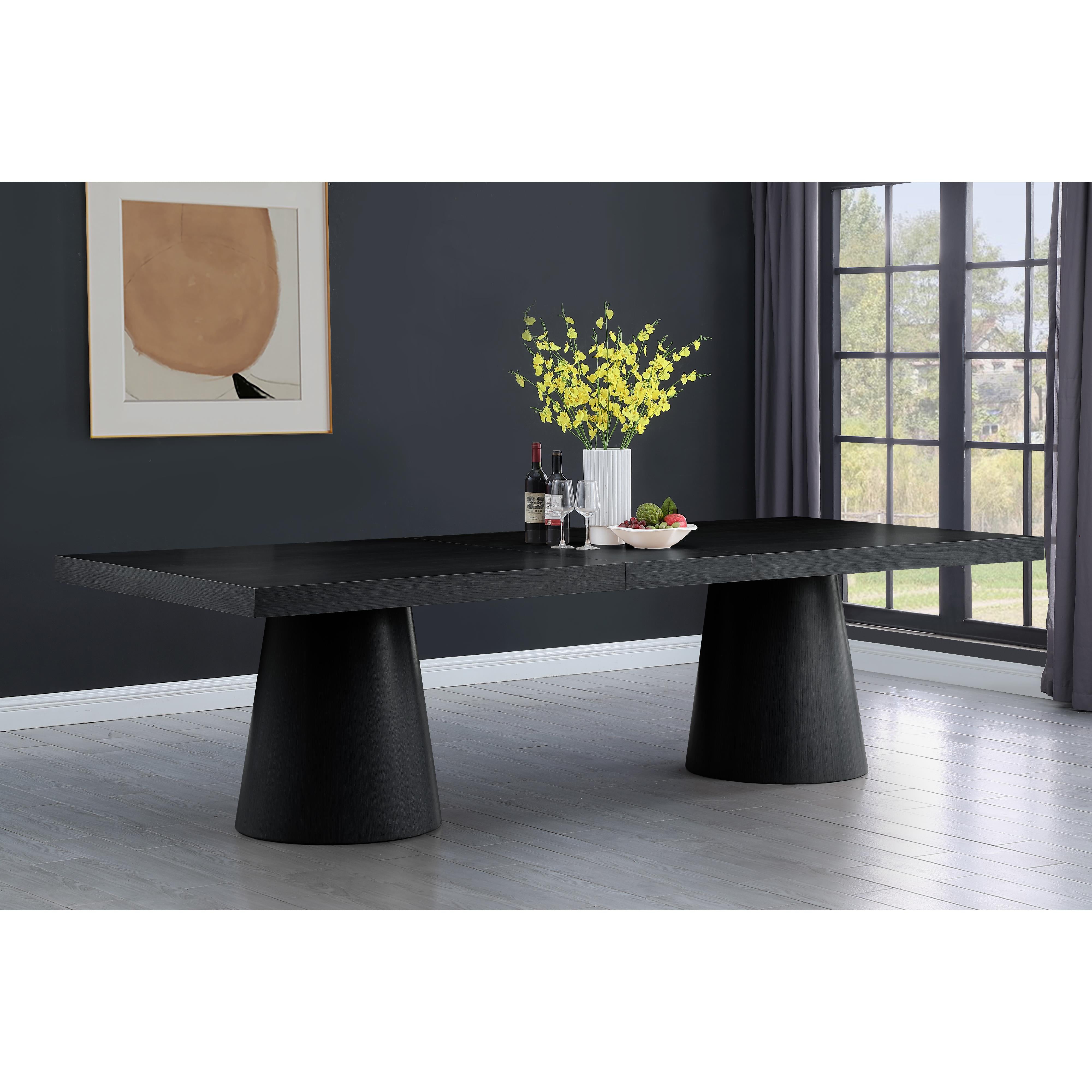 Meridian Tavolo Black Oak Veneer Dining Table (3 Boxes)