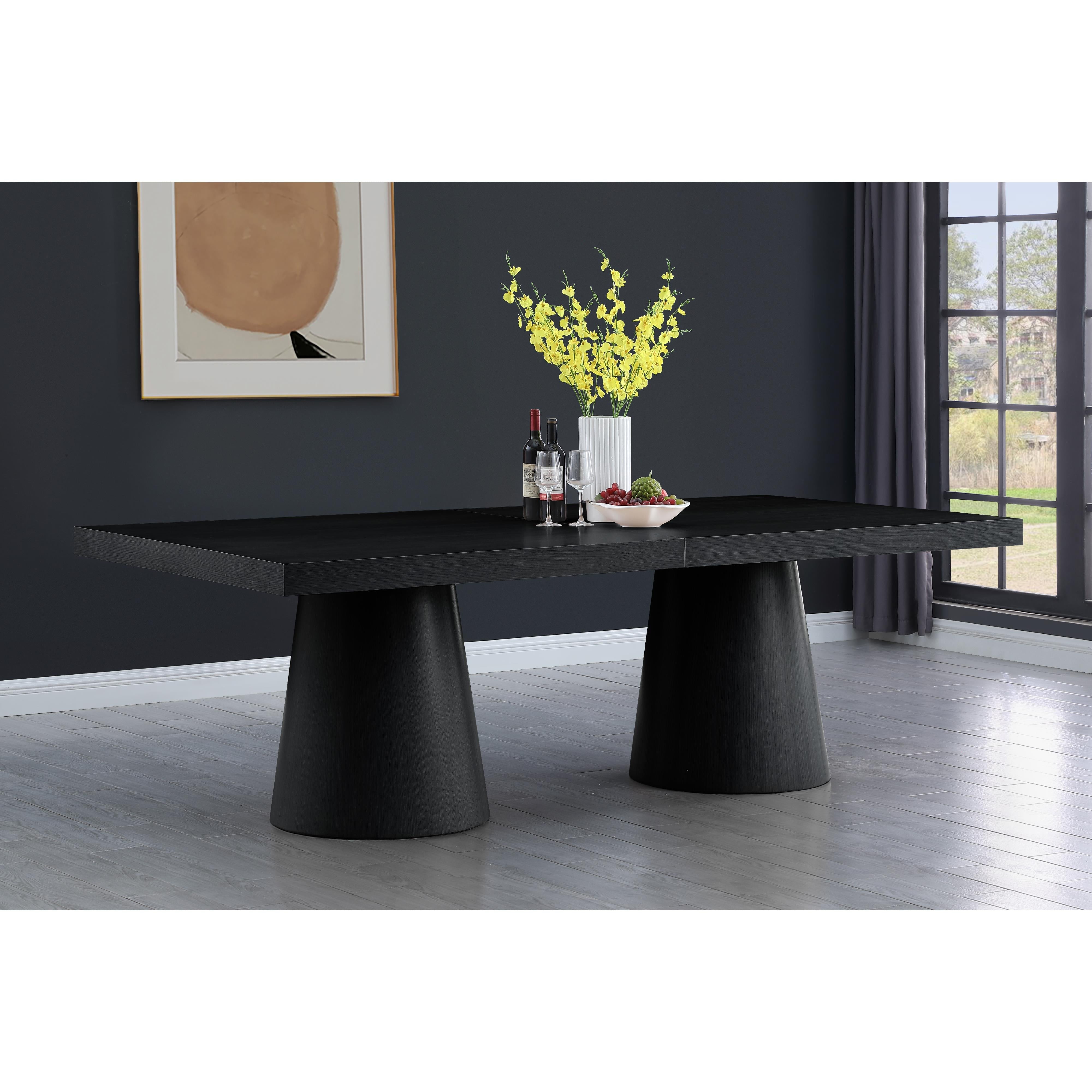 Meridian Tavolo Black Oak Veneer Dining Table (3 Boxes)