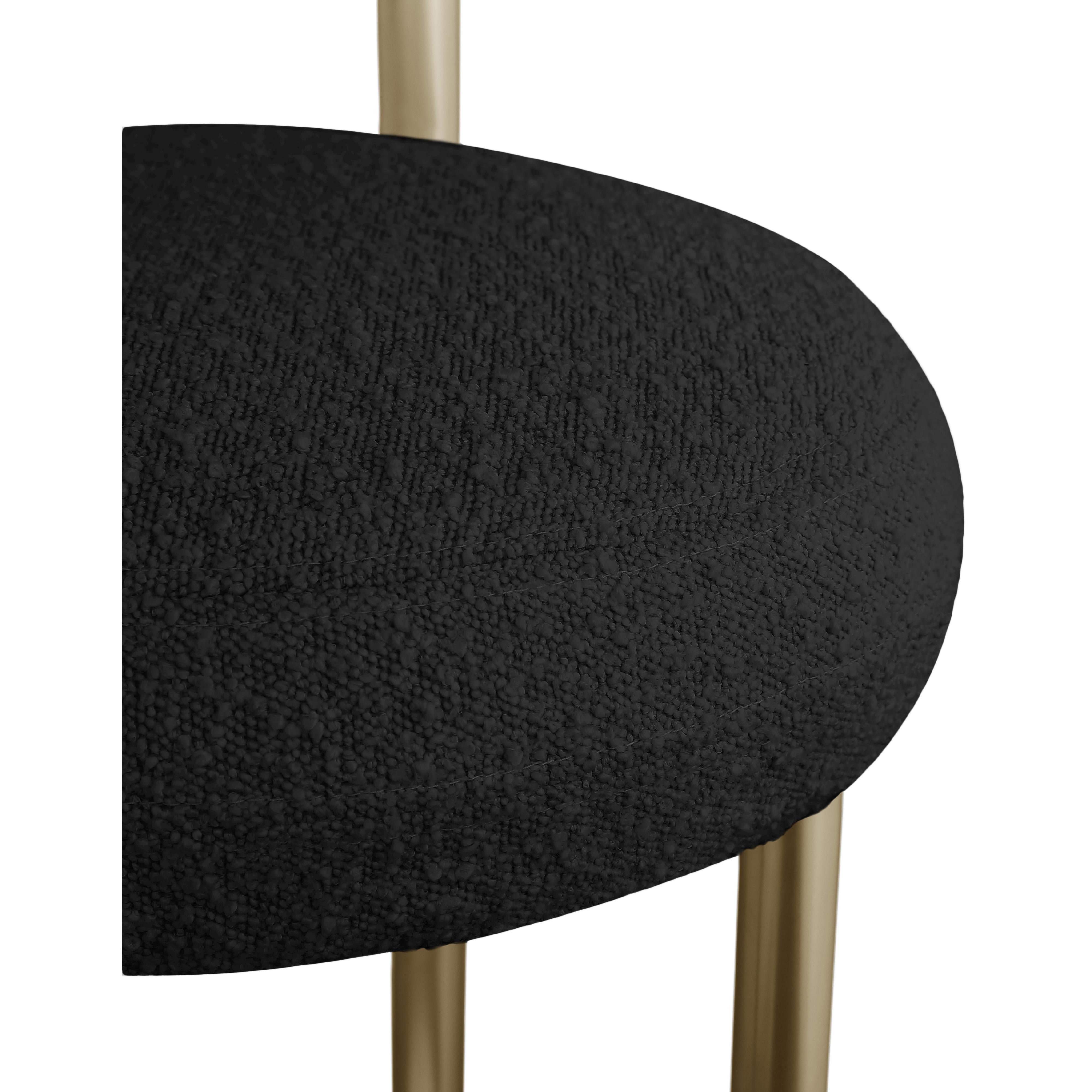 Meridian Bordeaux Black Boucle Fabric Stool