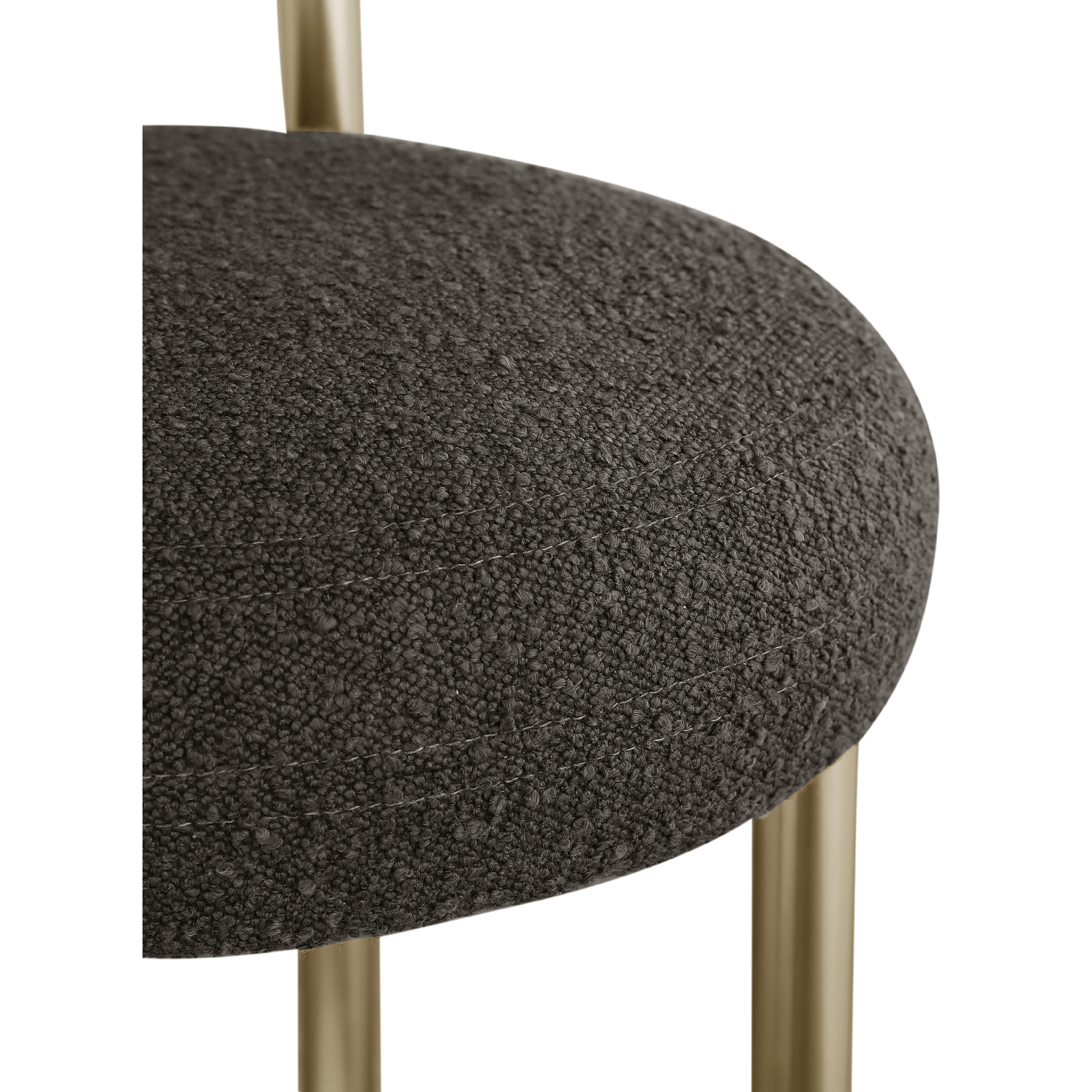 Meridian Bordeaux Brown Boucle Fabric Stool