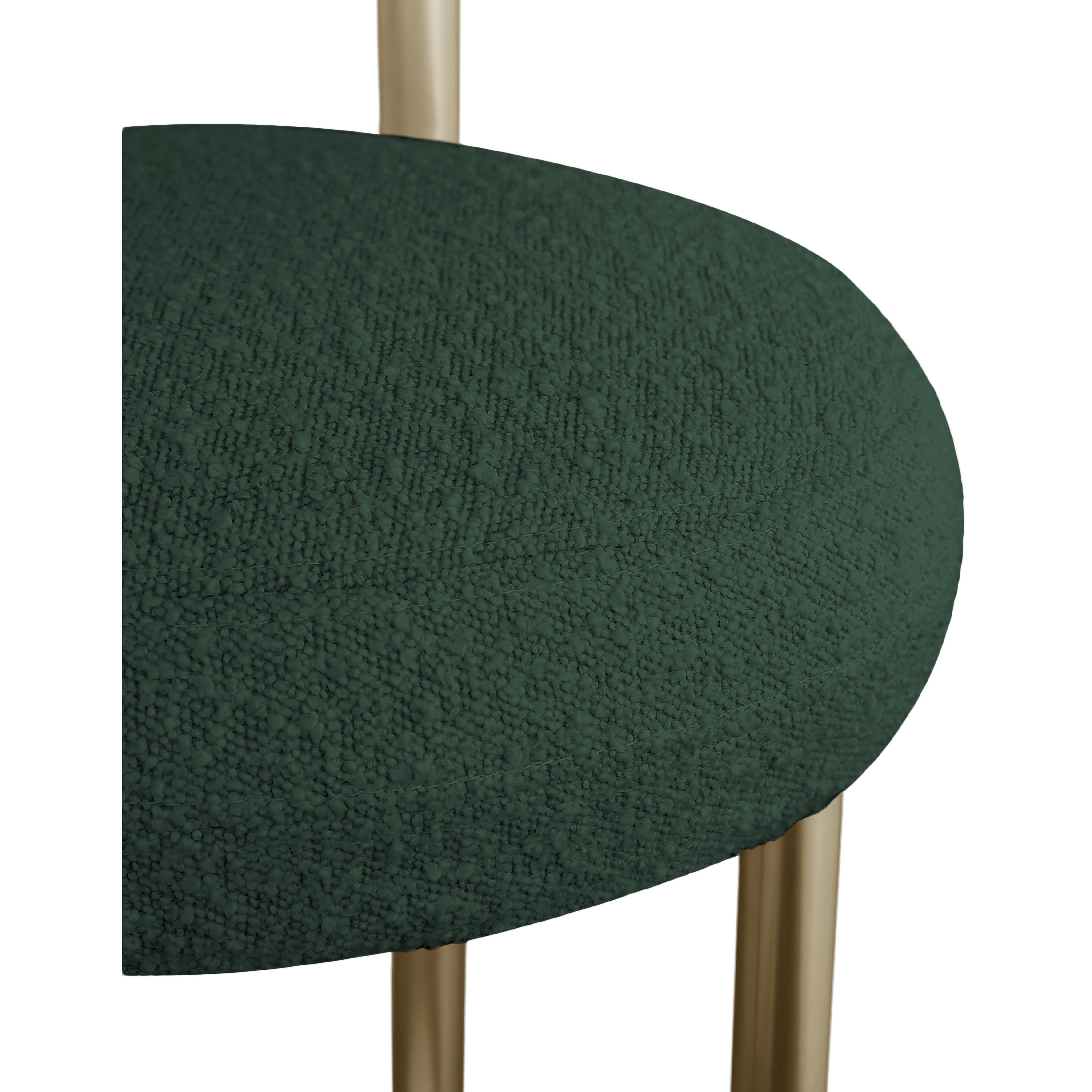 Meridian Bordeaux Green Boucle Fabric Stool