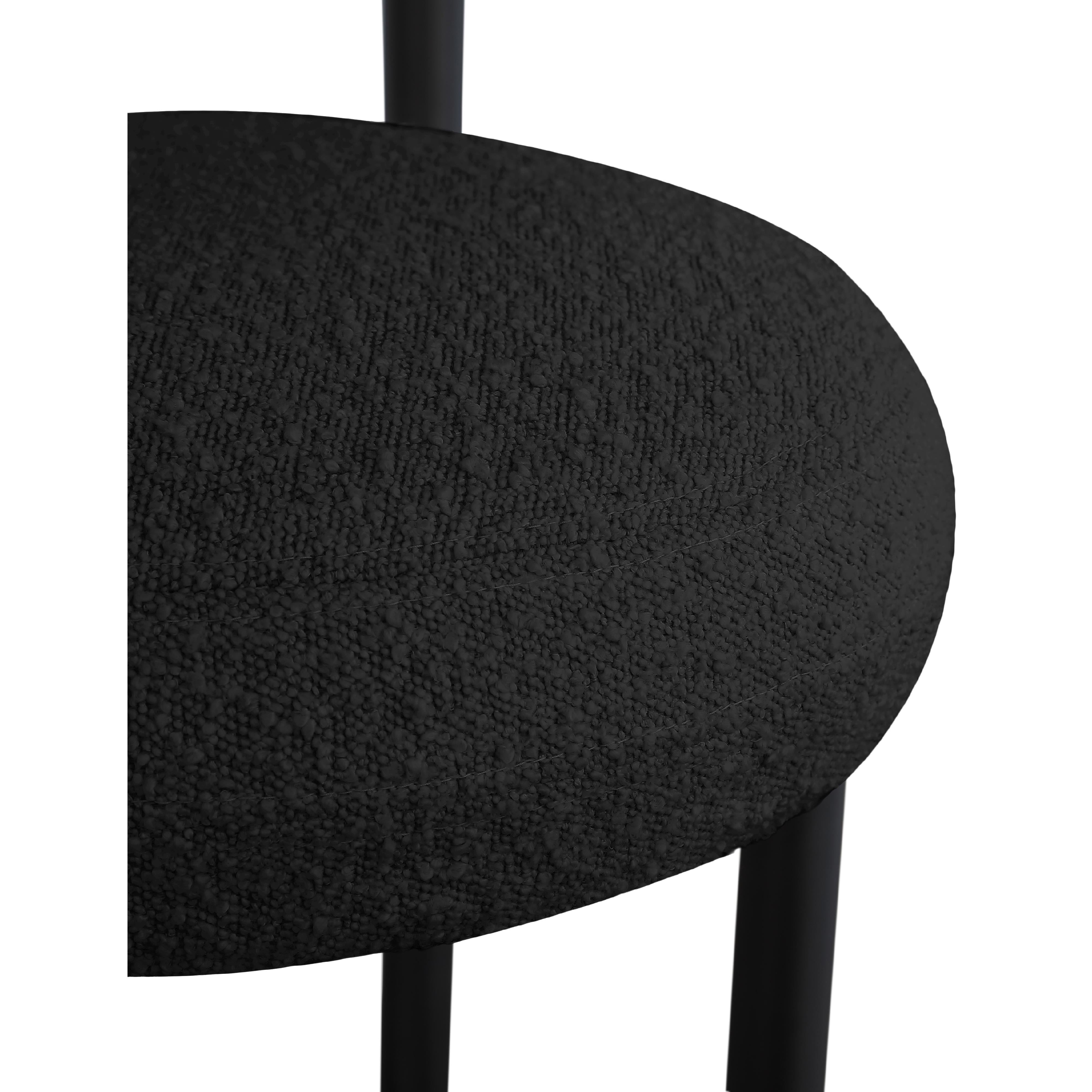 Meridian Bordeaux Black Boucle Fabric Stool