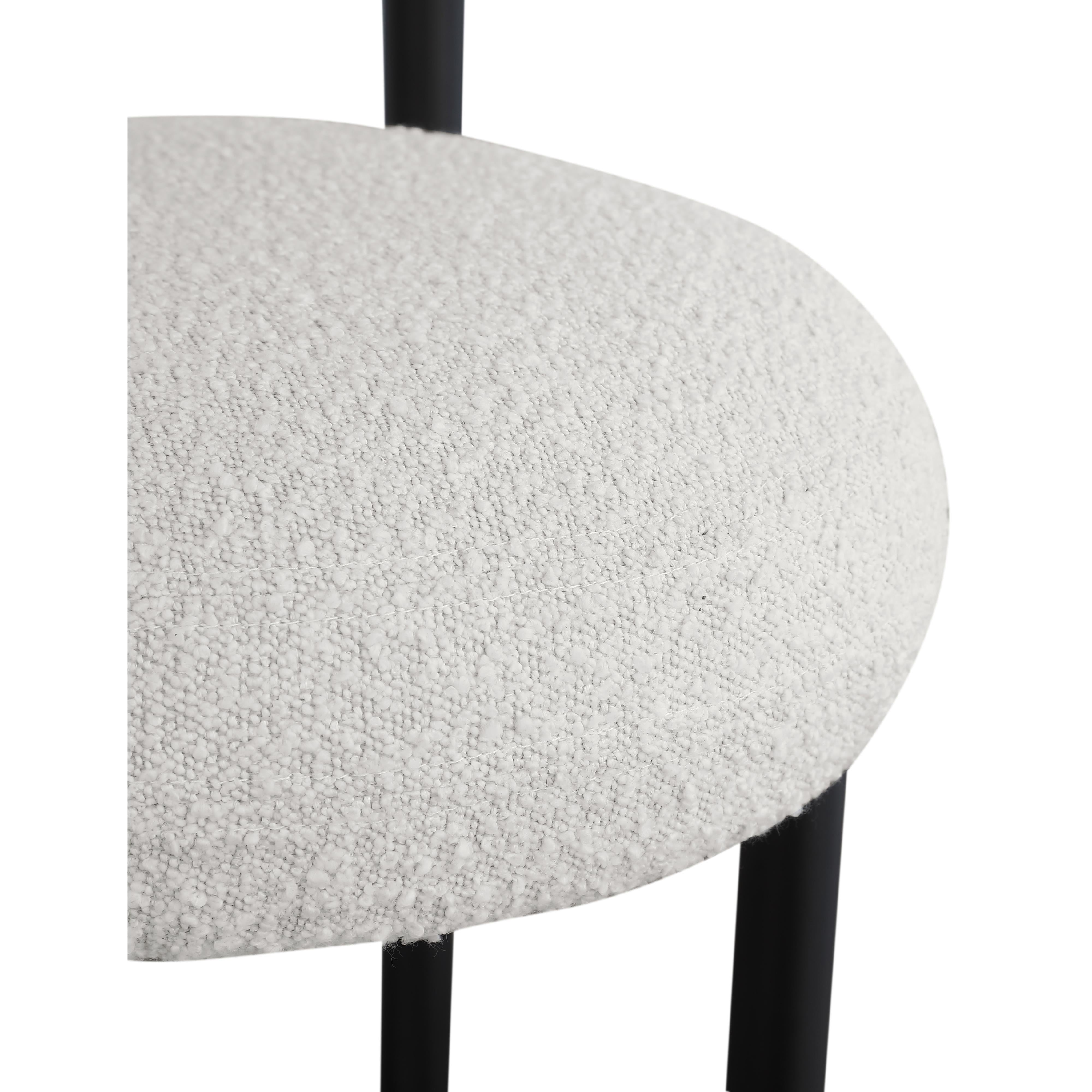 Meridian Bordeaux Cream Boucle Fabric Stool