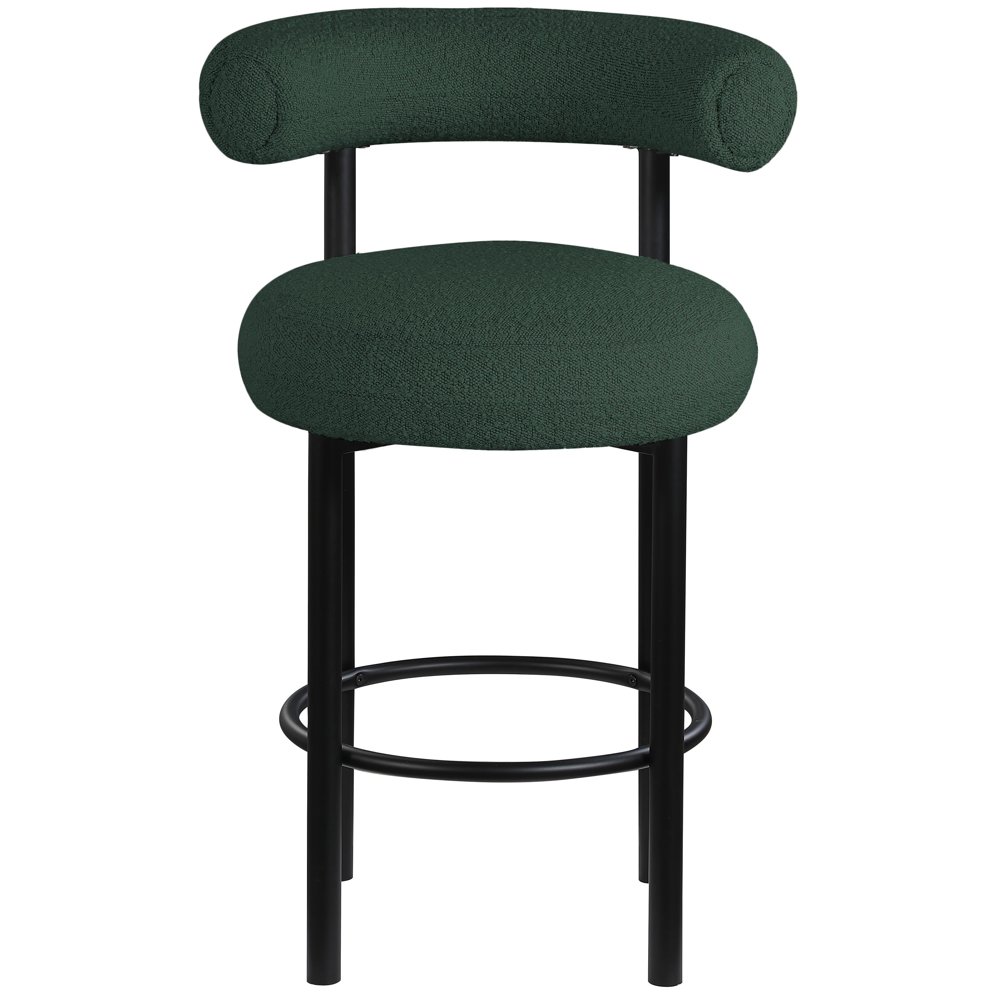 Meridian Bordeaux Green Boucle Fabric Stool