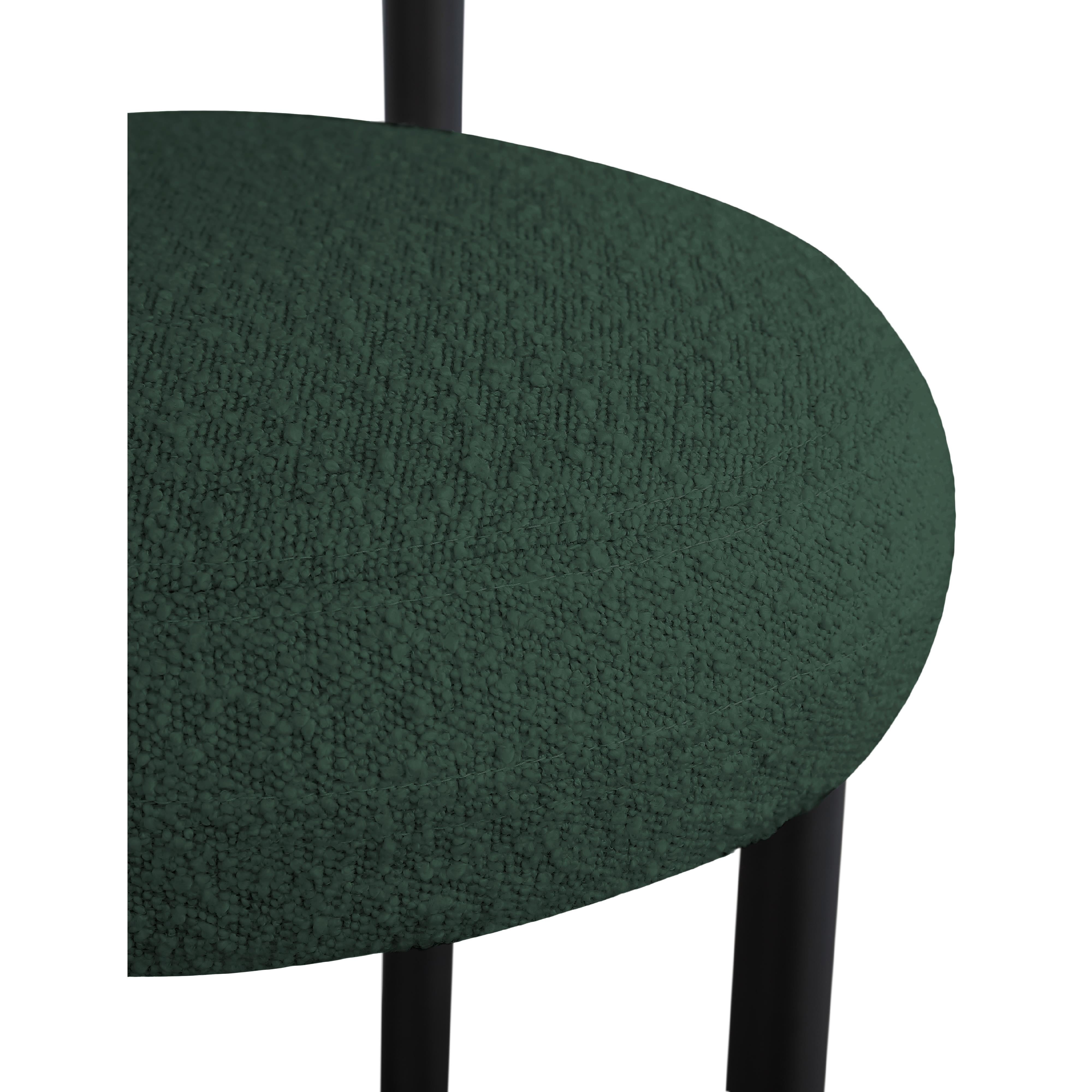 Meridian Bordeaux Green Boucle Fabric Stool