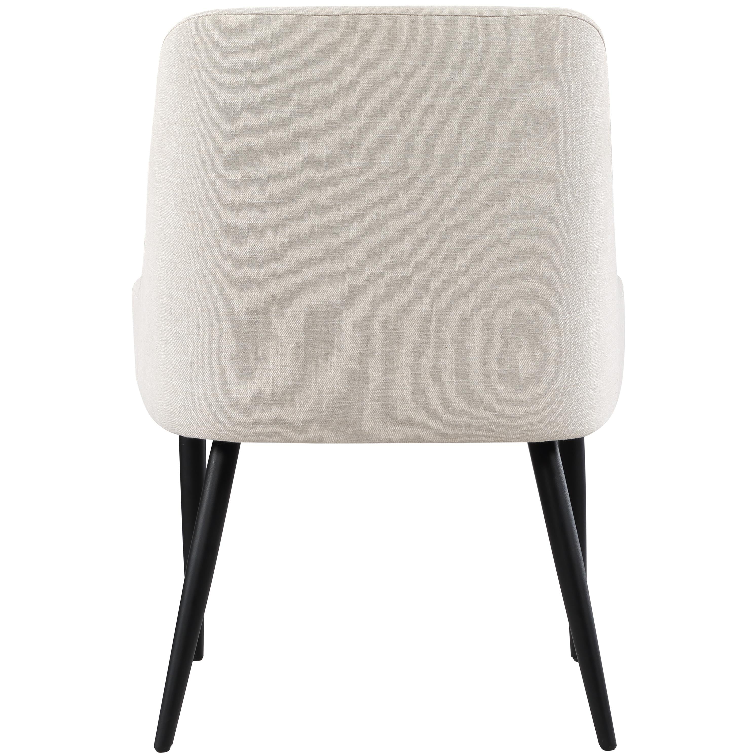 Meridian Camden Beige Linen Textured Fabric Dining Chair