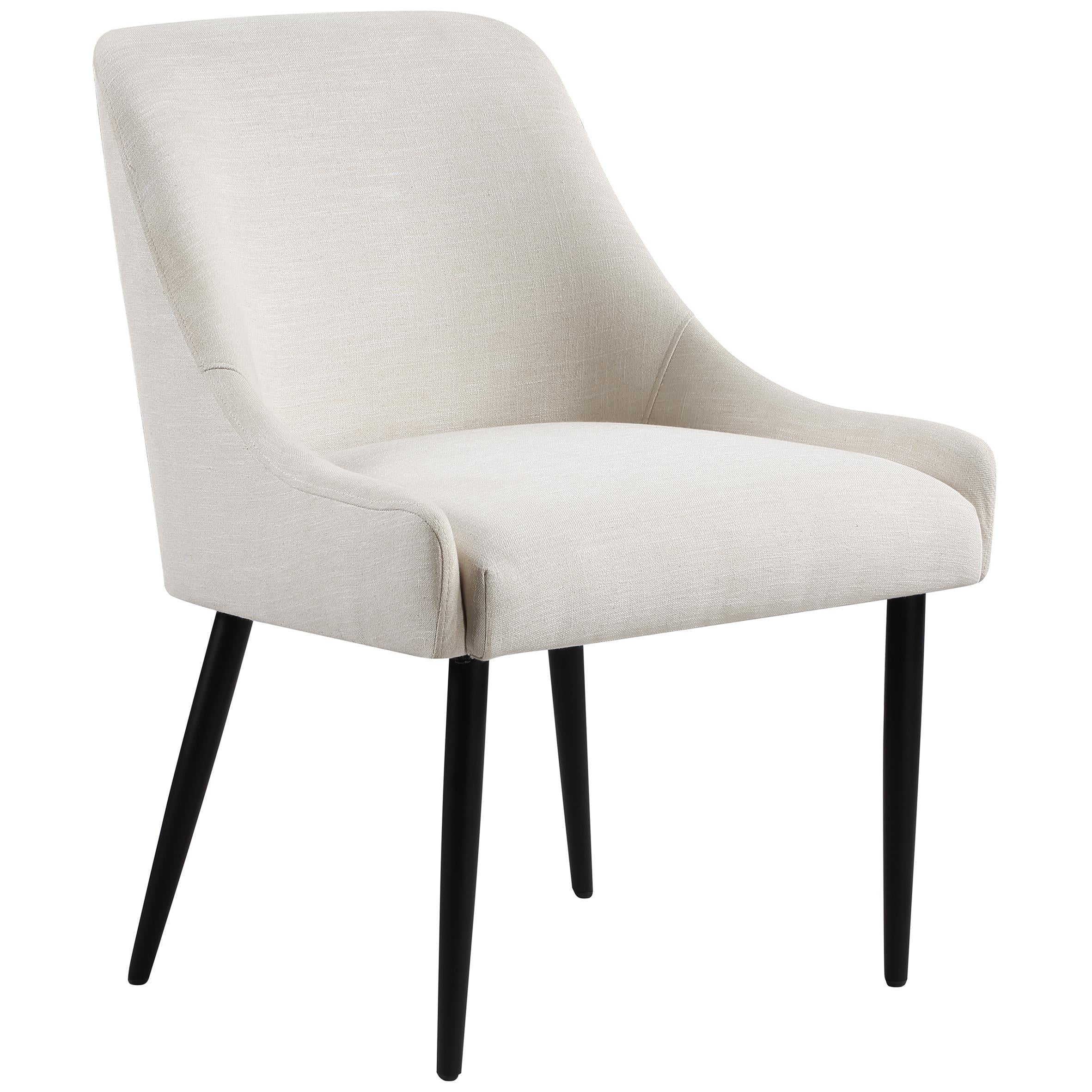 Meridian Camden Beige Linen Textured Fabric Dining Chair