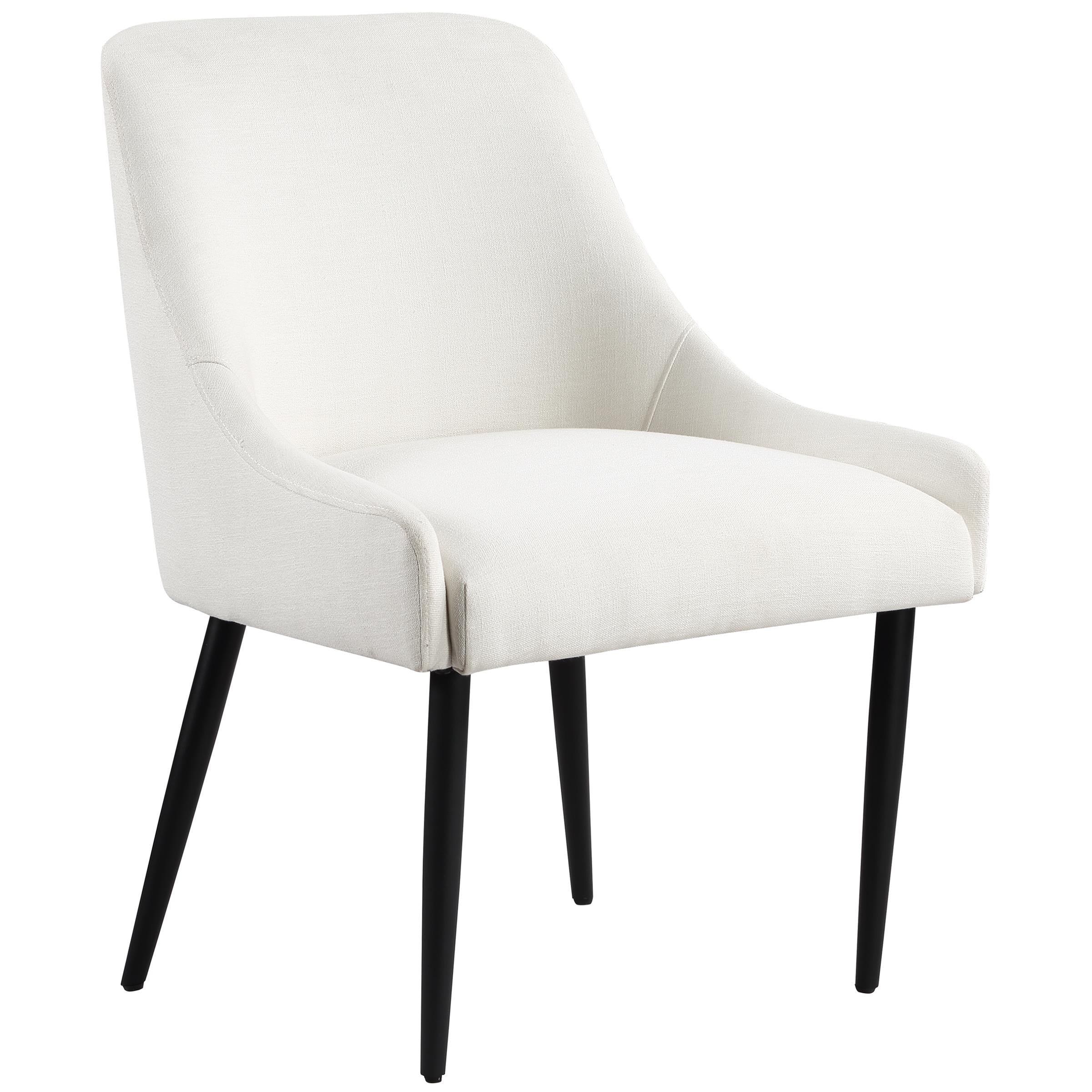 Meridian Camden Cream Linen Textured Fabric Dining Chair