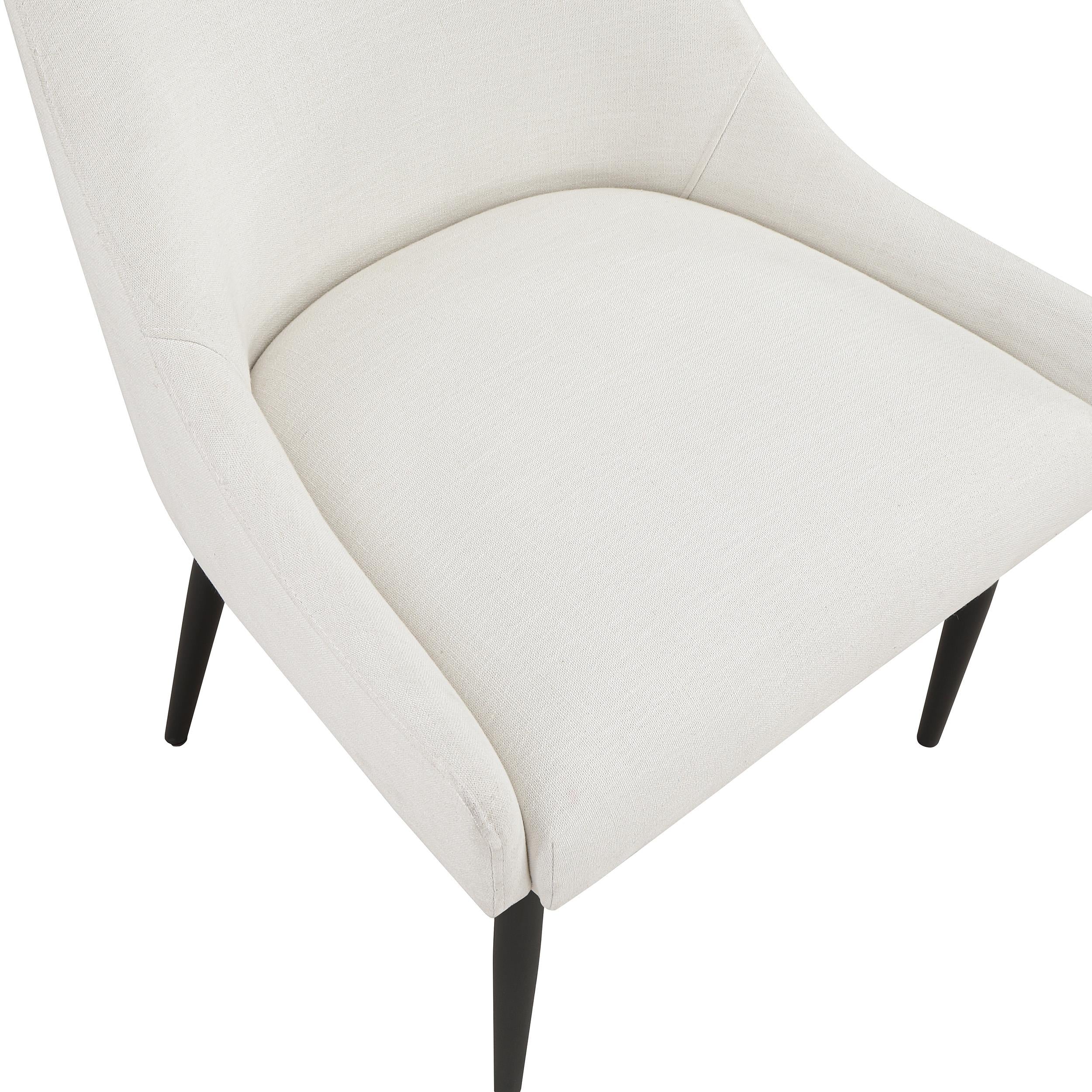 Meridian Camden Cream Linen Textured Fabric Dining Chair