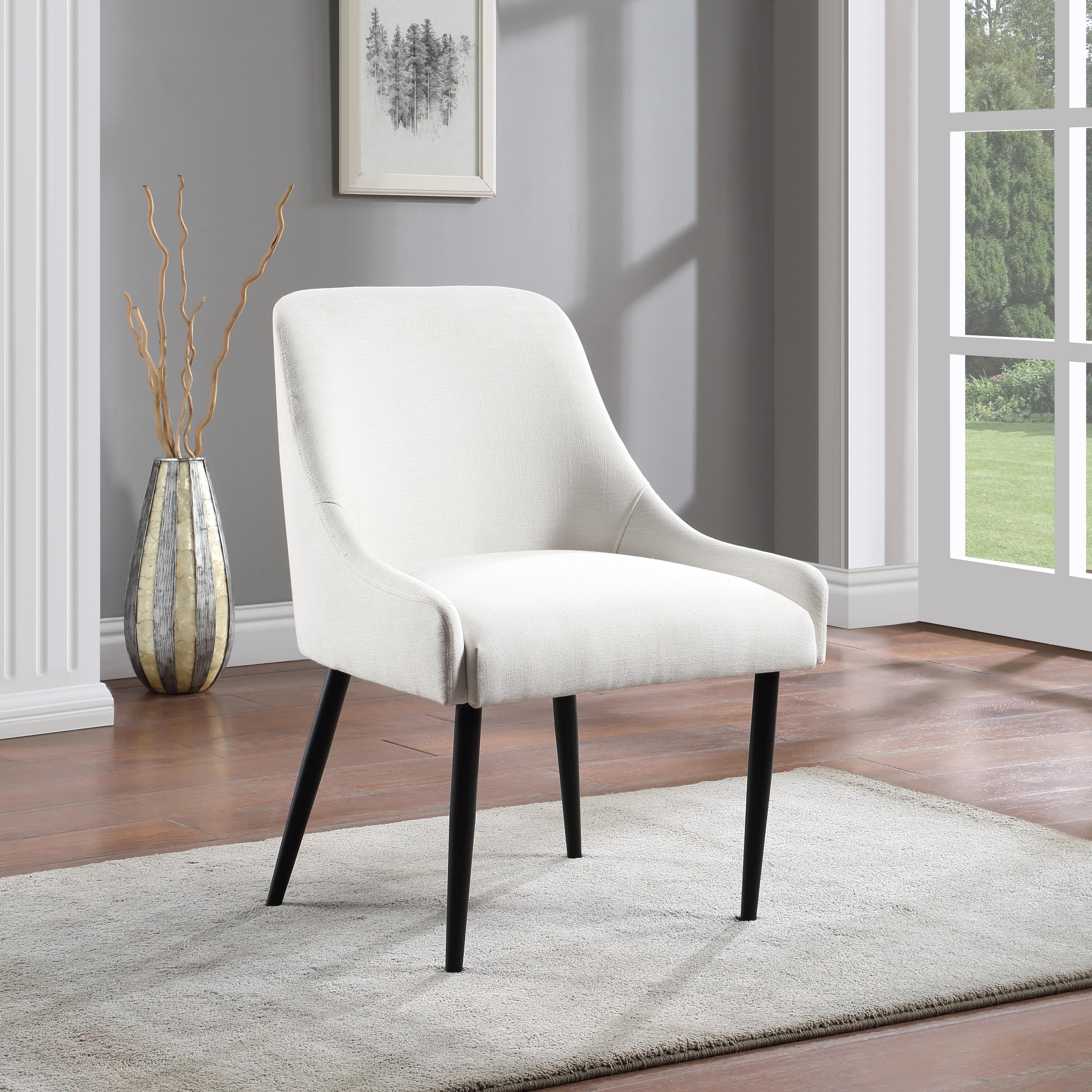 Meridian Camden Cream Linen Textured Fabric Dining Chair