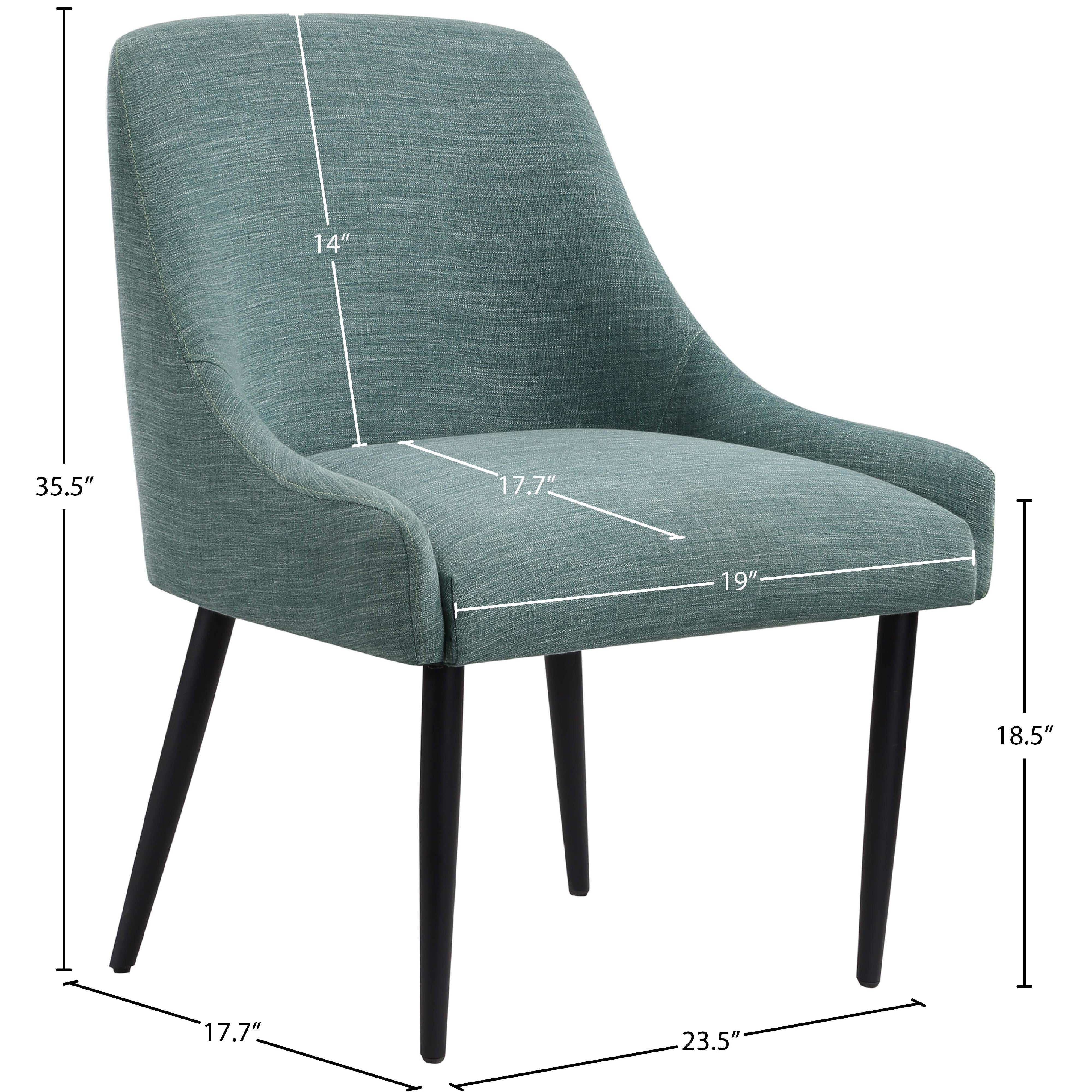 Meridian Camden Green Linen Textured Fabric Dining Chair