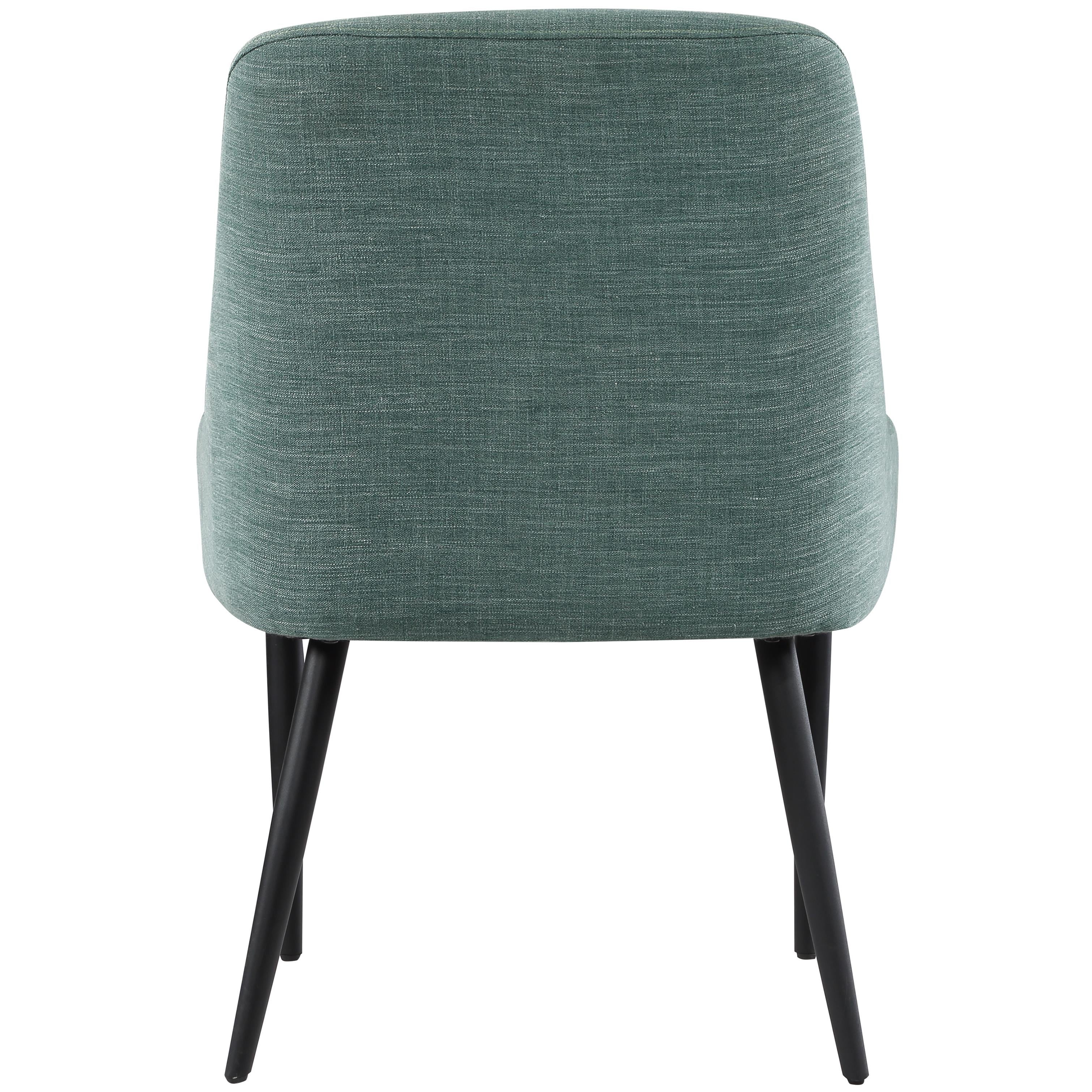 Meridian Camden Green Linen Textured Fabric Dining Chair