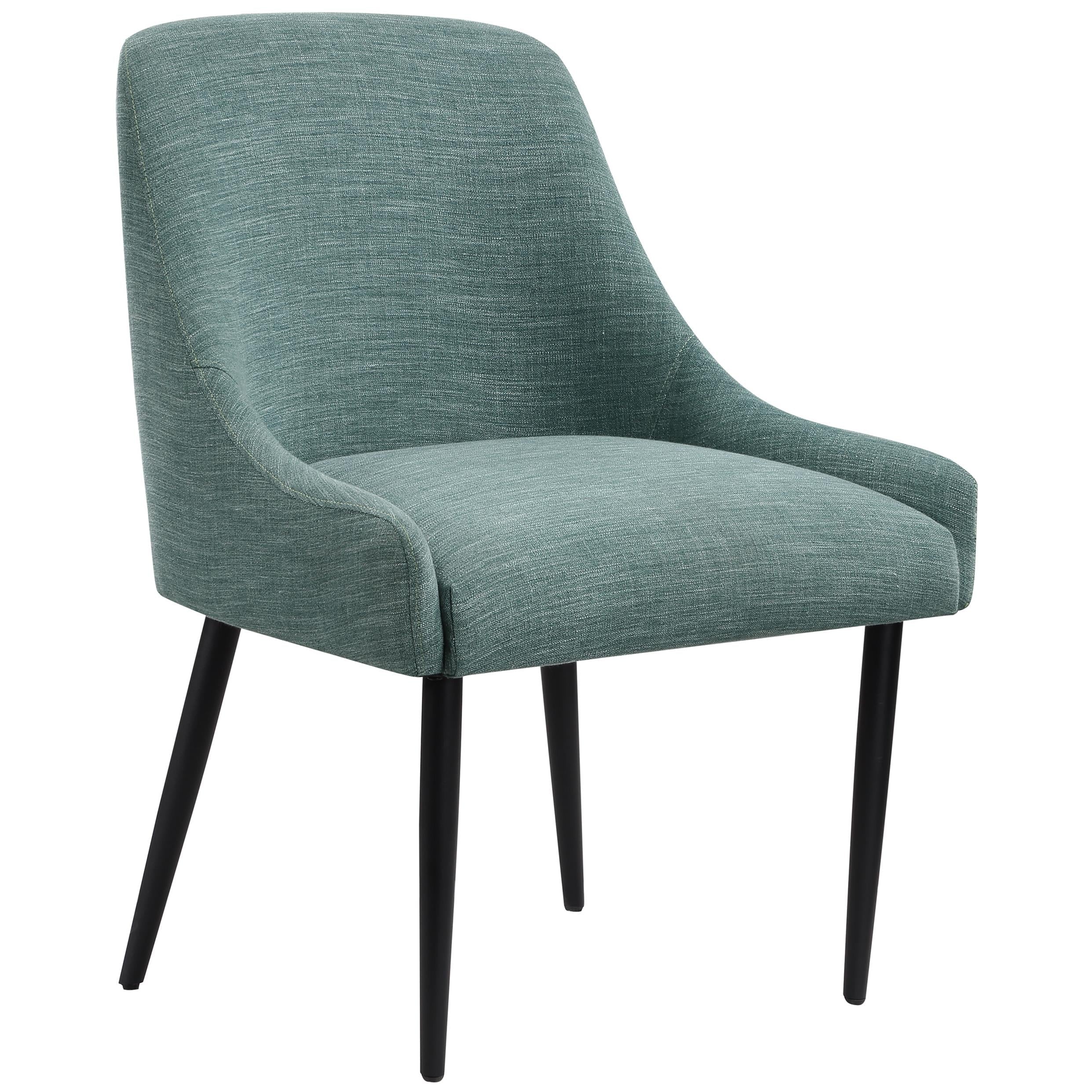 Meridian Camden Green Linen Textured Fabric Dining Chair