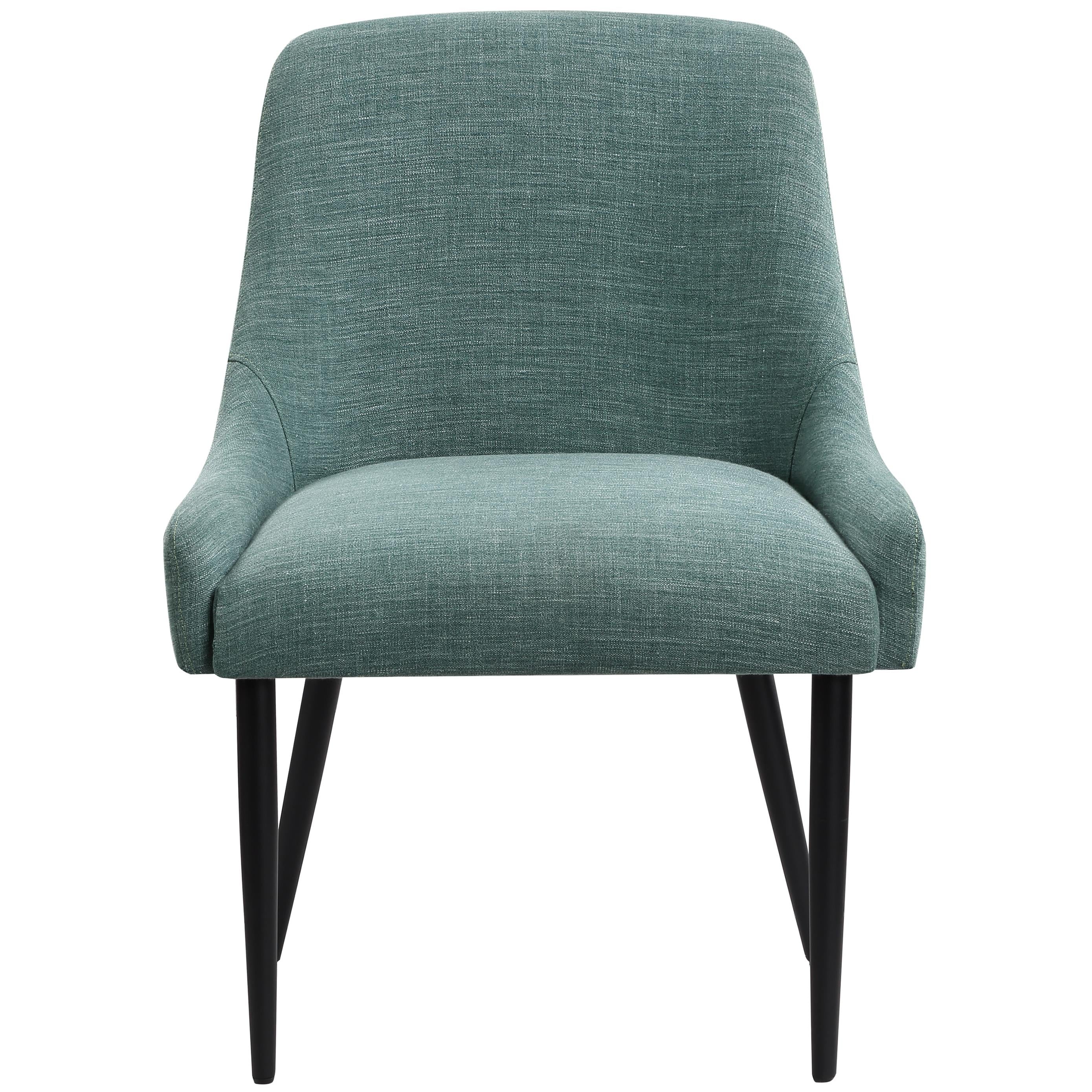 Meridian Camden Green Linen Textured Fabric Dining Chair