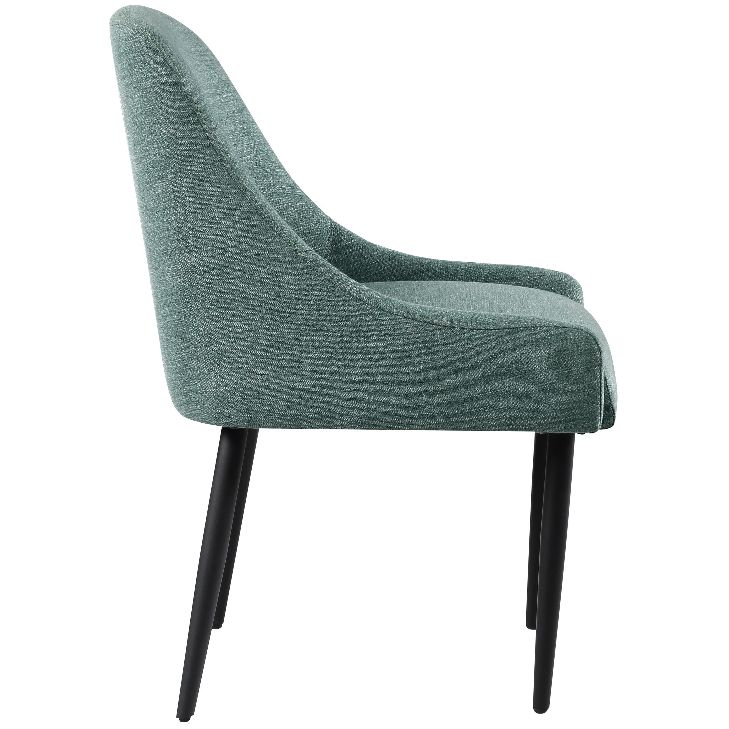 Meridian Camden Green Linen Textured Fabric Dining Chair