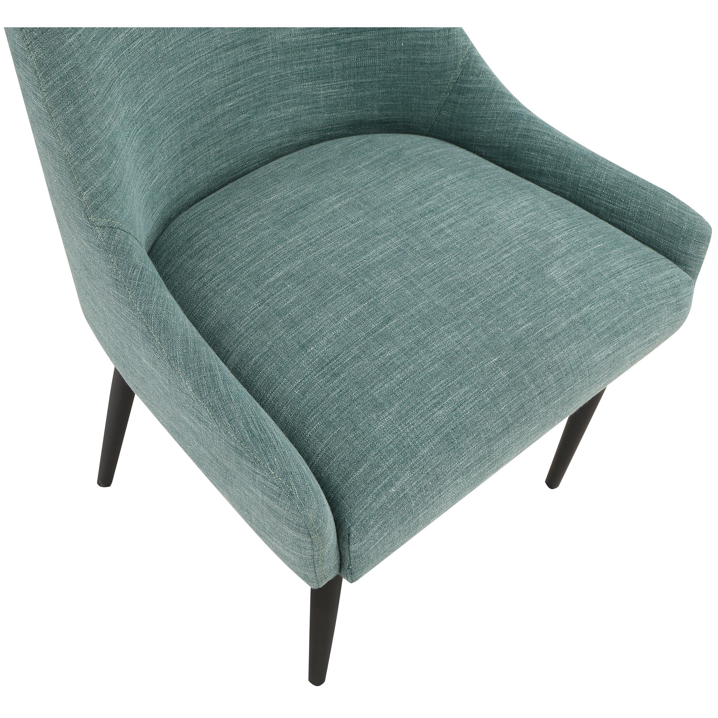 Meridian Camden Green Linen Textured Fabric Dining Chair