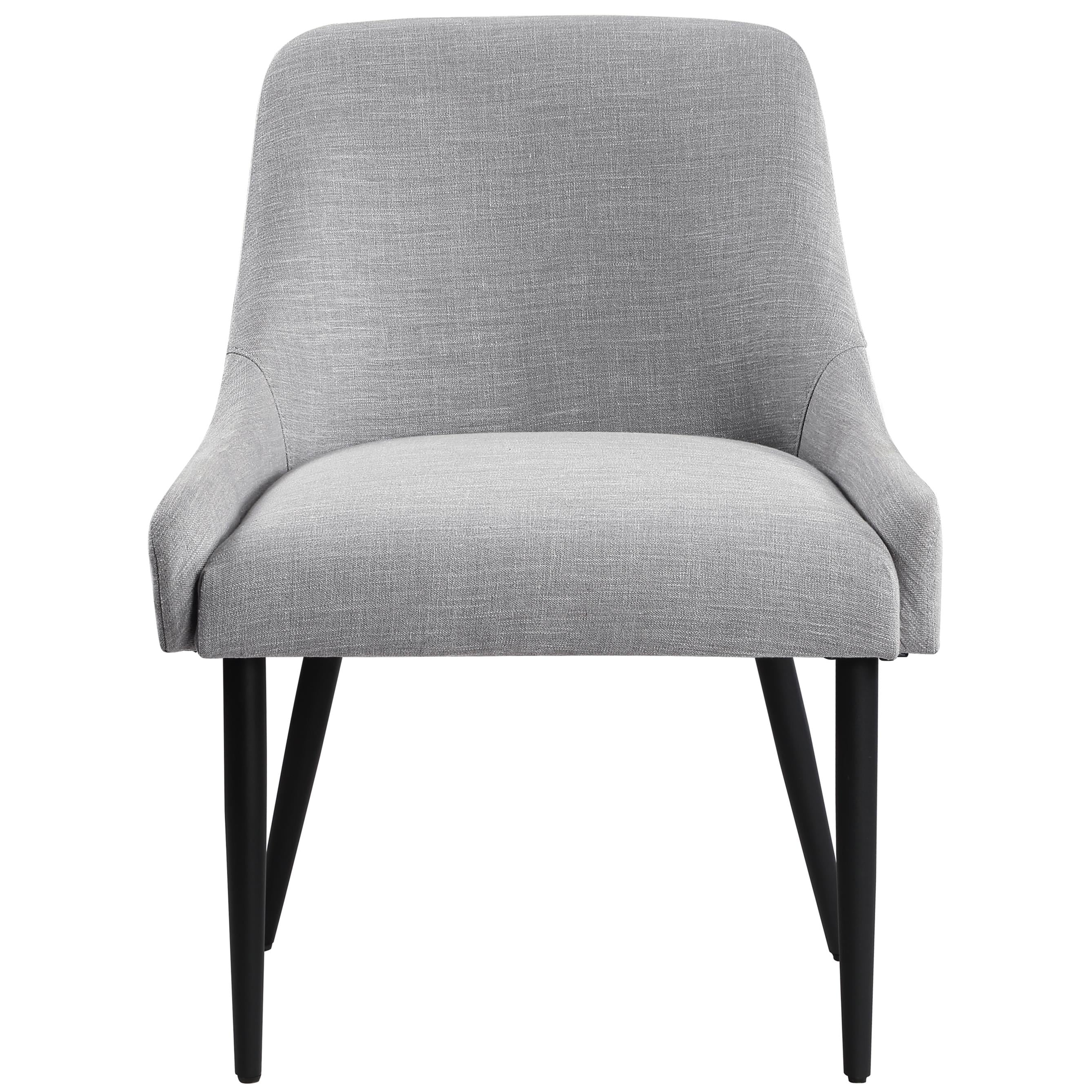 Meridian Camden Grey Linen Textured Fabric Dining Chair